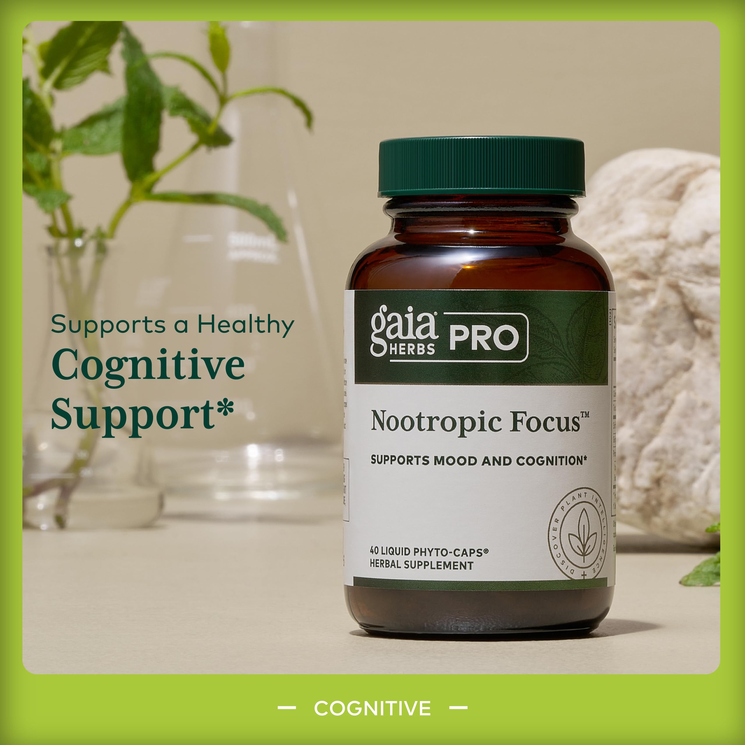 GAIA HERBS PRO Nootropic Focus - Brain Health Support Supplement* - Nootropic Supplement with Saffron, Ginkgo Leaf Extract & Lemon Balm - Vegan, Gluten-Free - 40 Liquid Phyto-Caps (20 Servings) Gaia Herbs PRO buy supplements canada
