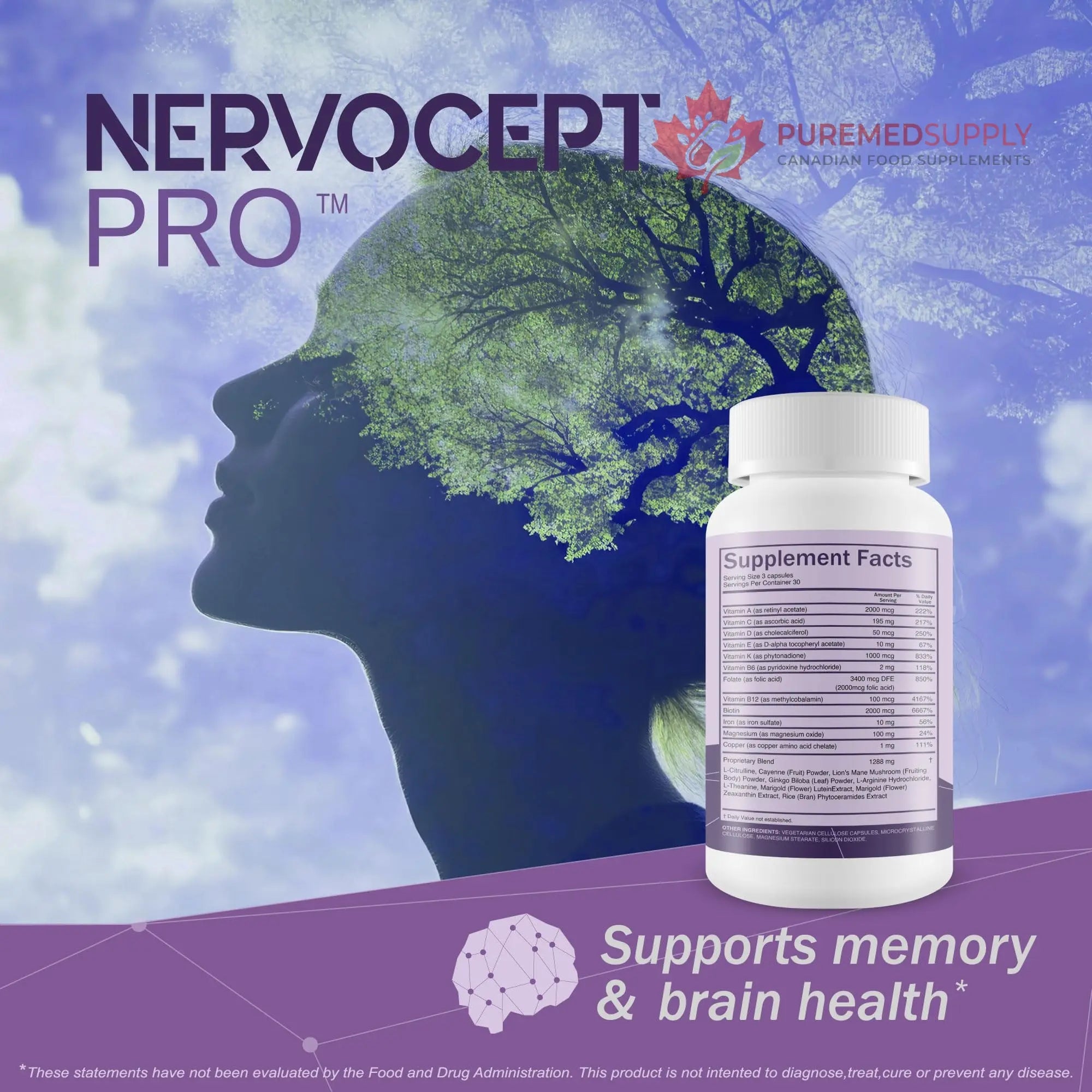 Nervocept Pro - Our Best Nerve Support Capsules - Lions Mane, Magnesium, Vitamin B For Nerve Repair - Vitamin D for Nerves - Lions Mane Memory & Nerve Support - Vitamin B12 Nerve Support True You Health buy supplements canada