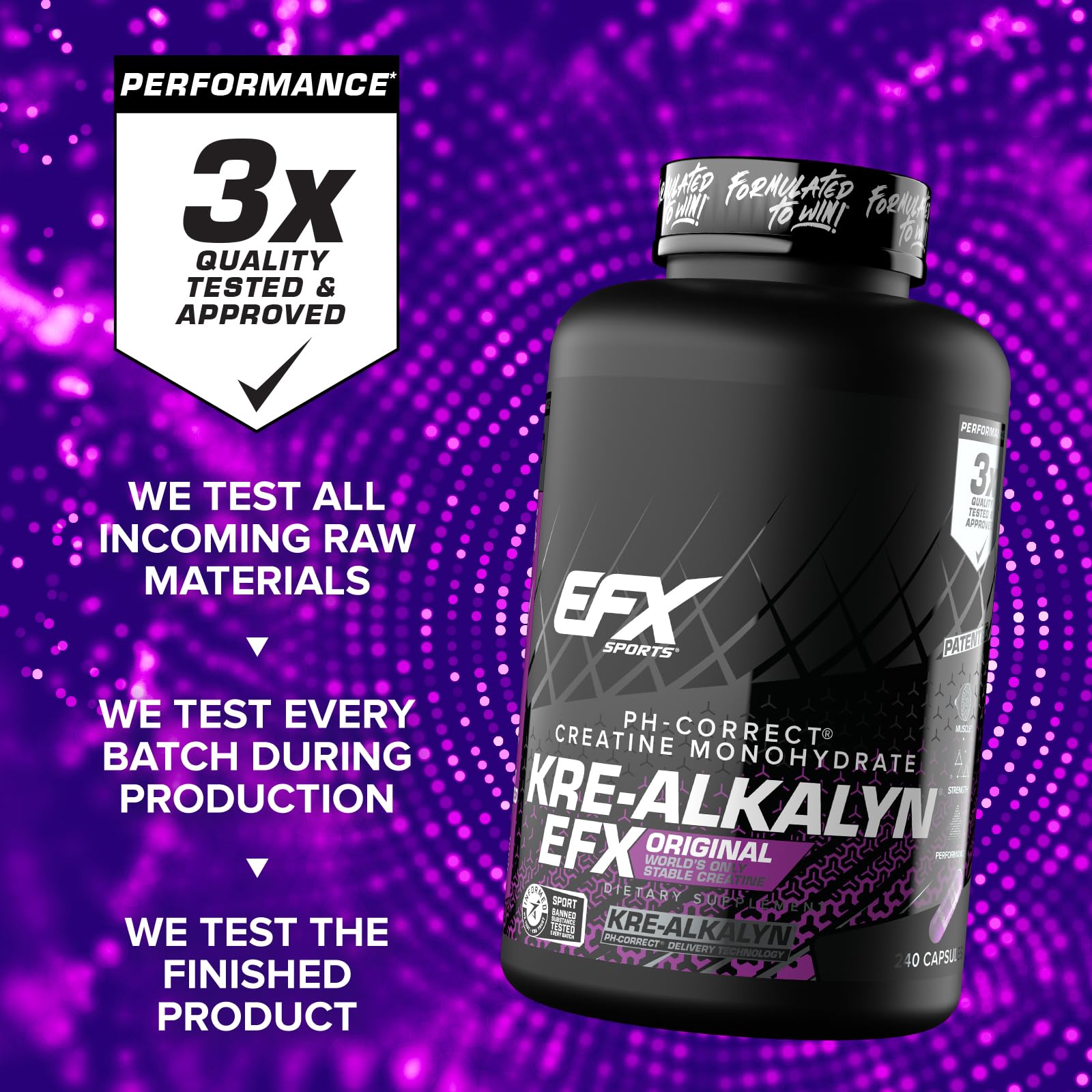 EFX Sports Kre-Alkalyn EFX | pH Correct Creatine Monohydrate Pill Supplement | Strength, Muscle Growth & Performance | 120 Servings, 240 Capsules EFX Sports buy supplements canada