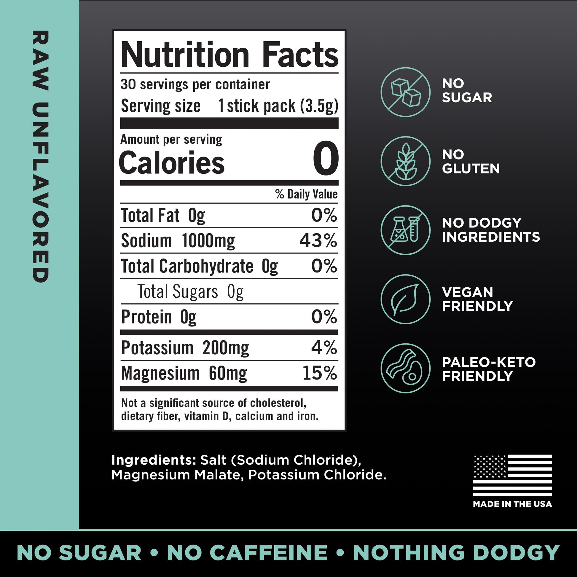 LMNT Zero Sugar Electrolytes - Raw Unflavored Salt | Drink Mix | 30-Count Drink LMNT buy supplements canada