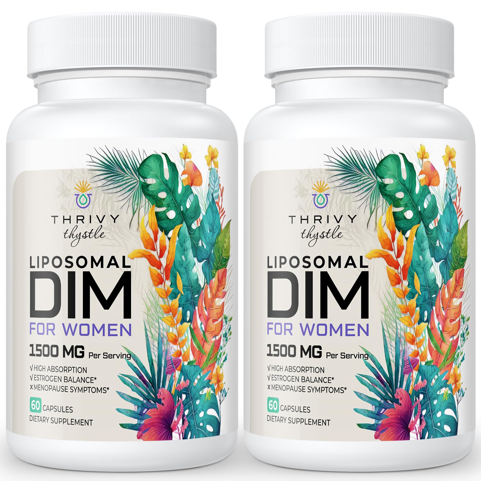ThrivyThystle Liposomal DIM 400 mg - Hormone Balance, Estrogen Support for Women, DIM Supplement with Vitamin E, Evening Primrose, Black Cohosh, Omega-3 Fatty Acids (120 Capsules) ThrivyThystle buy supplements canada