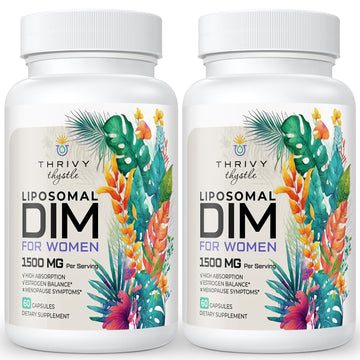 ThrivyThystle Liposomal DIM 400 mg - Hormone Balance, Estrogen Support for Women, DIM Supplement with Vitamin E, Evening Primrose, Black Cohosh, Omega-3 Fatty Acids (120 Capsules) ThrivyThystle buy supplements canada