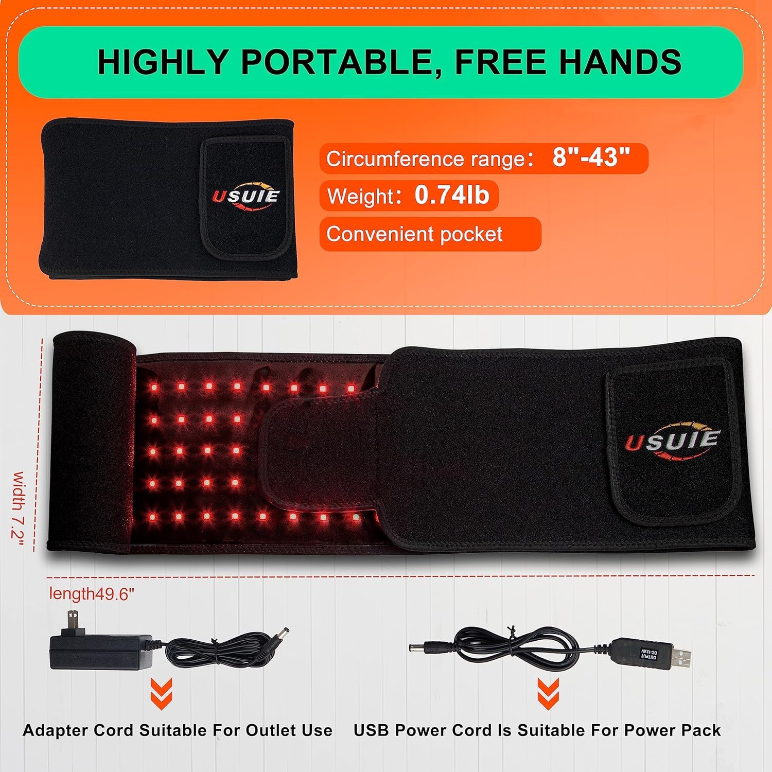 USUIE Red Light Therapy Belt, Infrared Light Therapy Wrap Red Light Therapy Device USUIE buy supplements canada