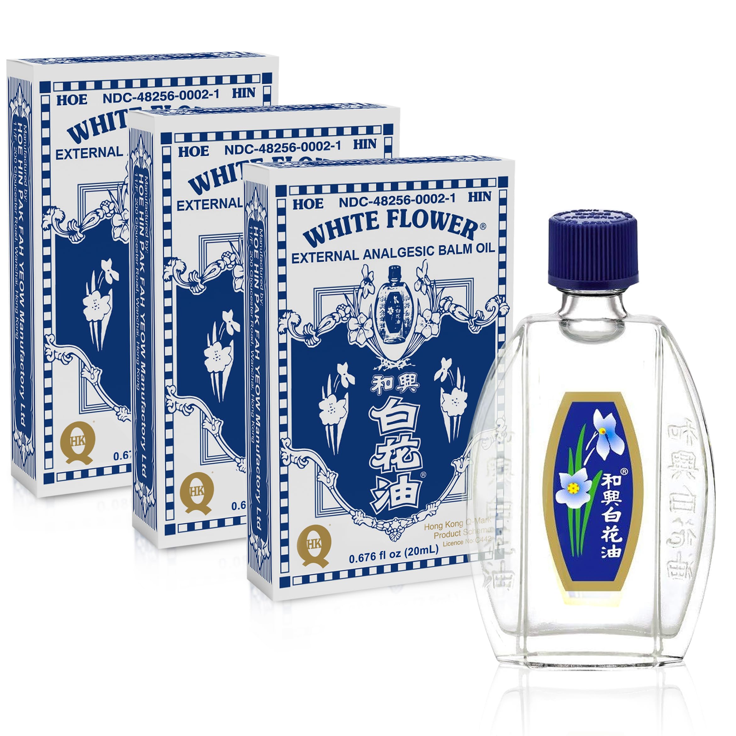 White Flower Analgesic Balm Embrocation Medicated Oil (Hoe Hin Pak Fah Yeow) (20ml/ Pack of 3) White Flower buy supplements canada