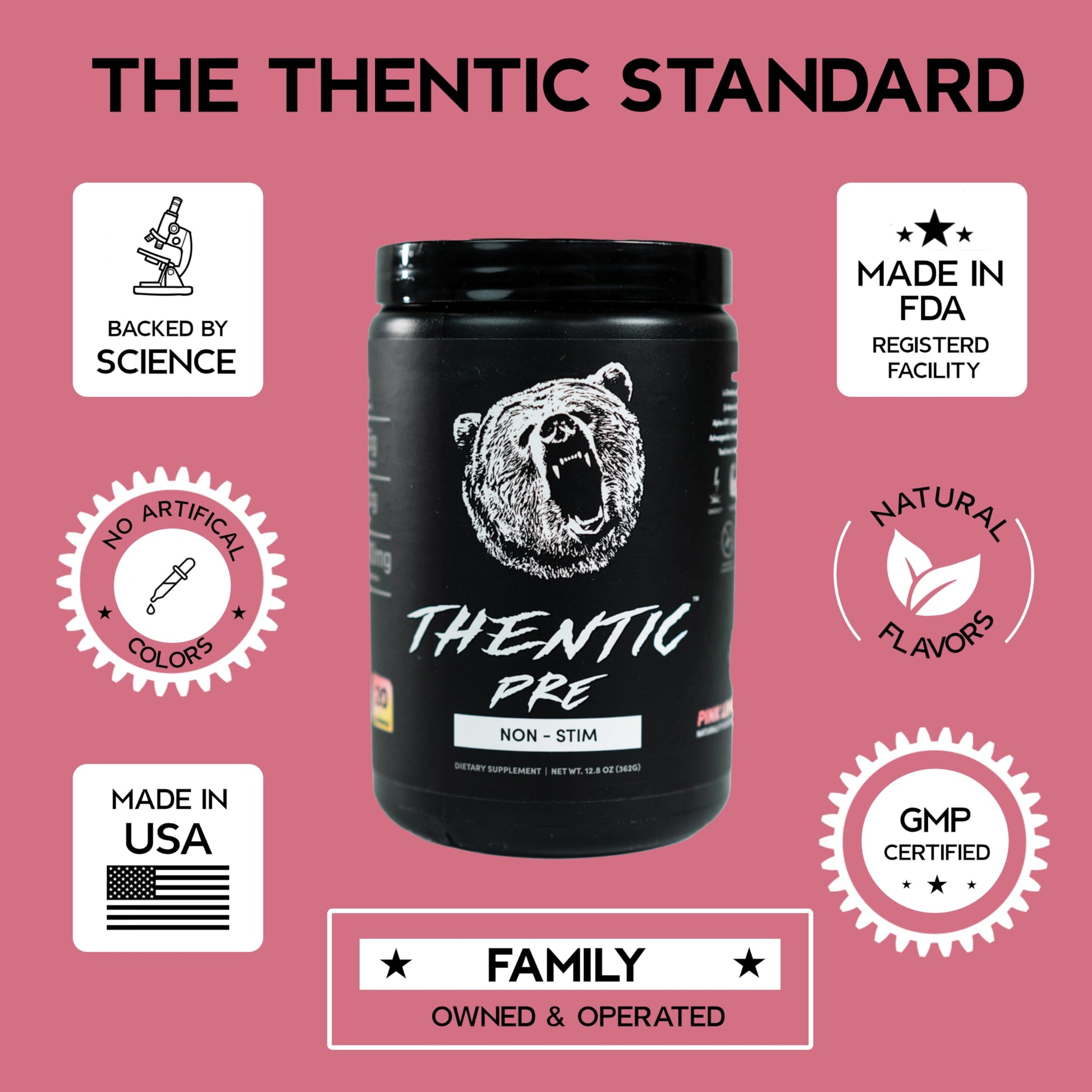 THENTIC Caffeine Free Pre Workout - Naturally Flavored & Sweetened Nootropic Non-Stim THENTIC buy supplements canada