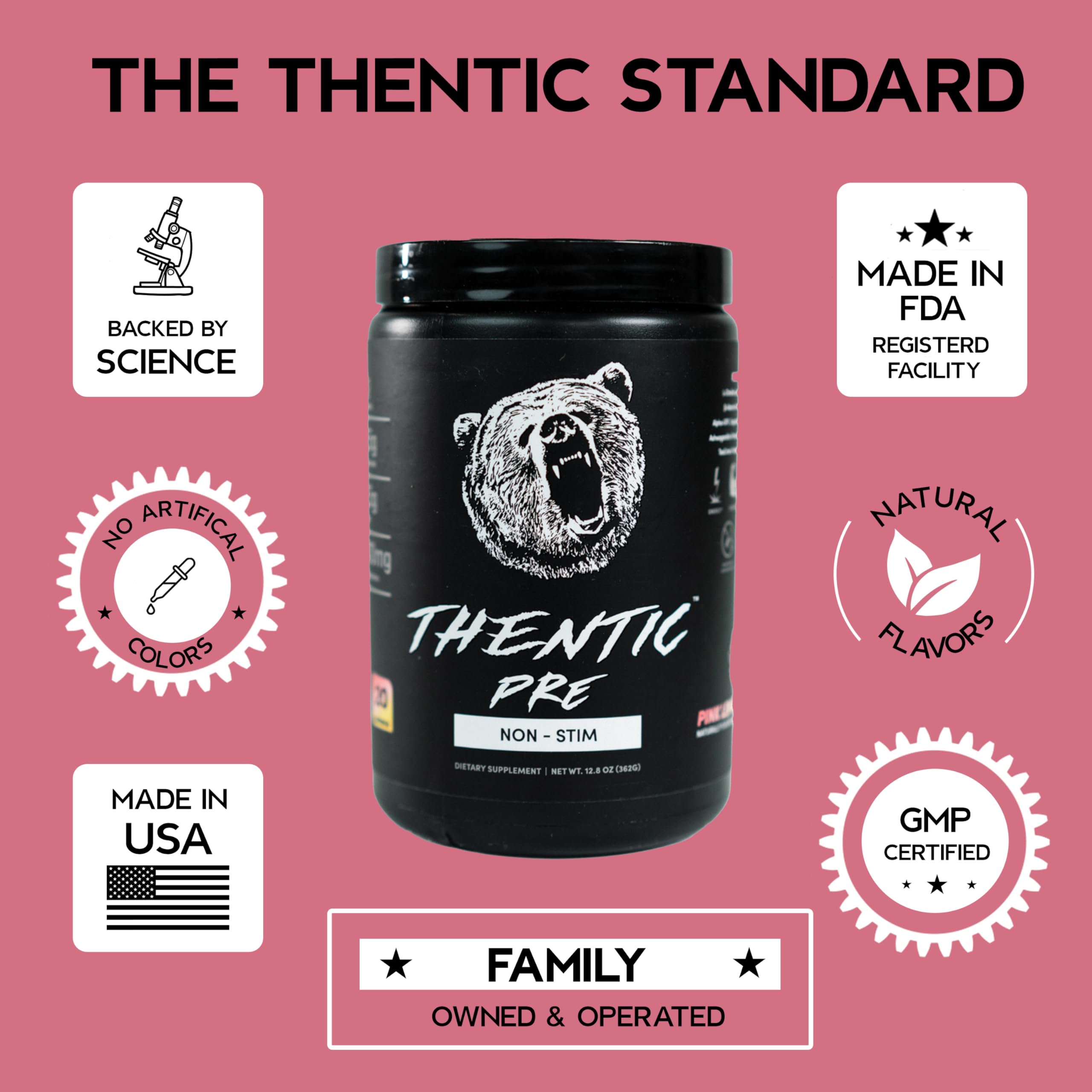 THENTIC Caffeine Free Pre Workout - Naturally Flavored & Sweetened Nootropic Non-Stim THENTIC buy supplements canada