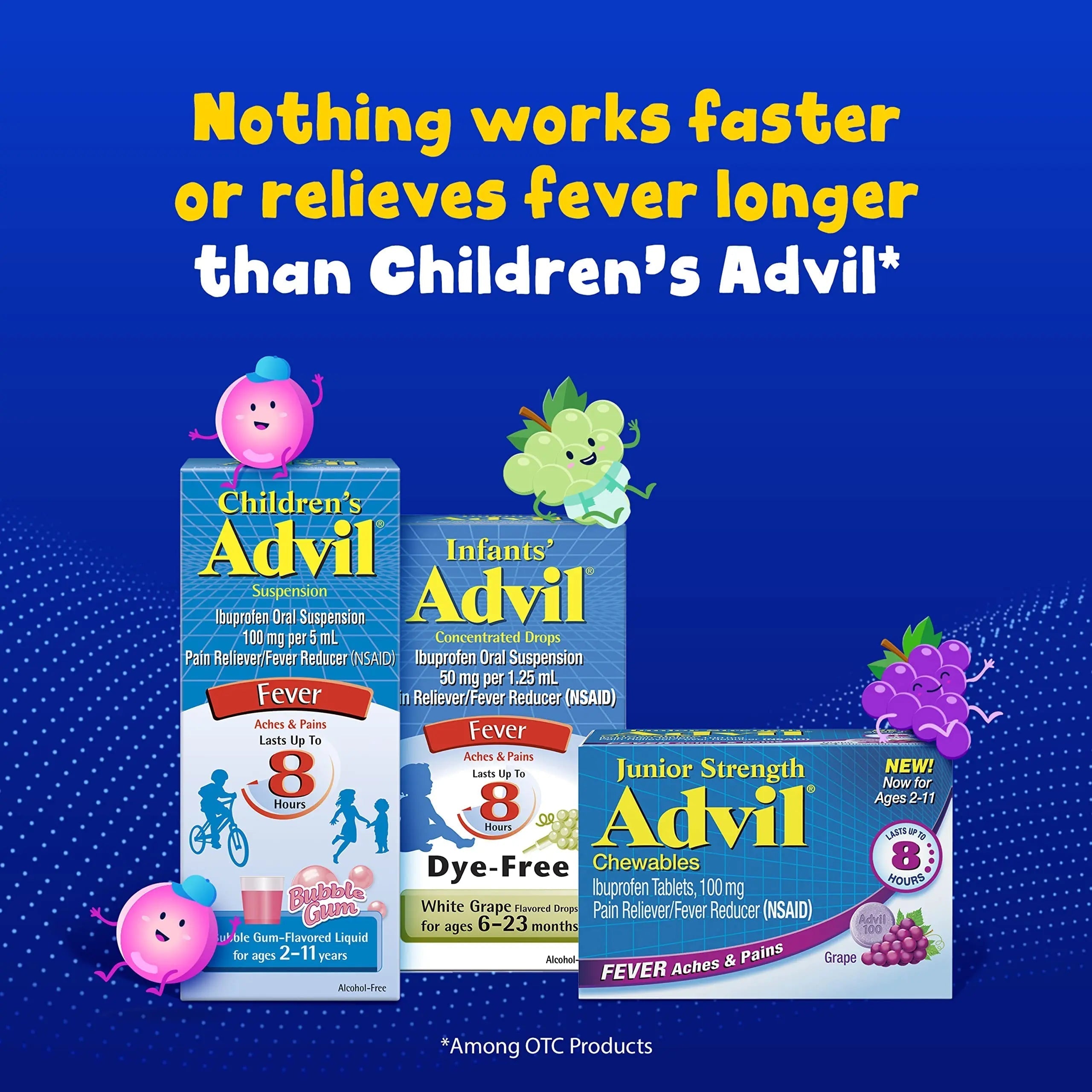 Children's Advil Pain Reliever and Fever Reducer, Dye Free and Sugar Free Ibuprofen Oral Suspension, Berry Flavored - 4 Fl Oz Children's Advil buy supplements canada