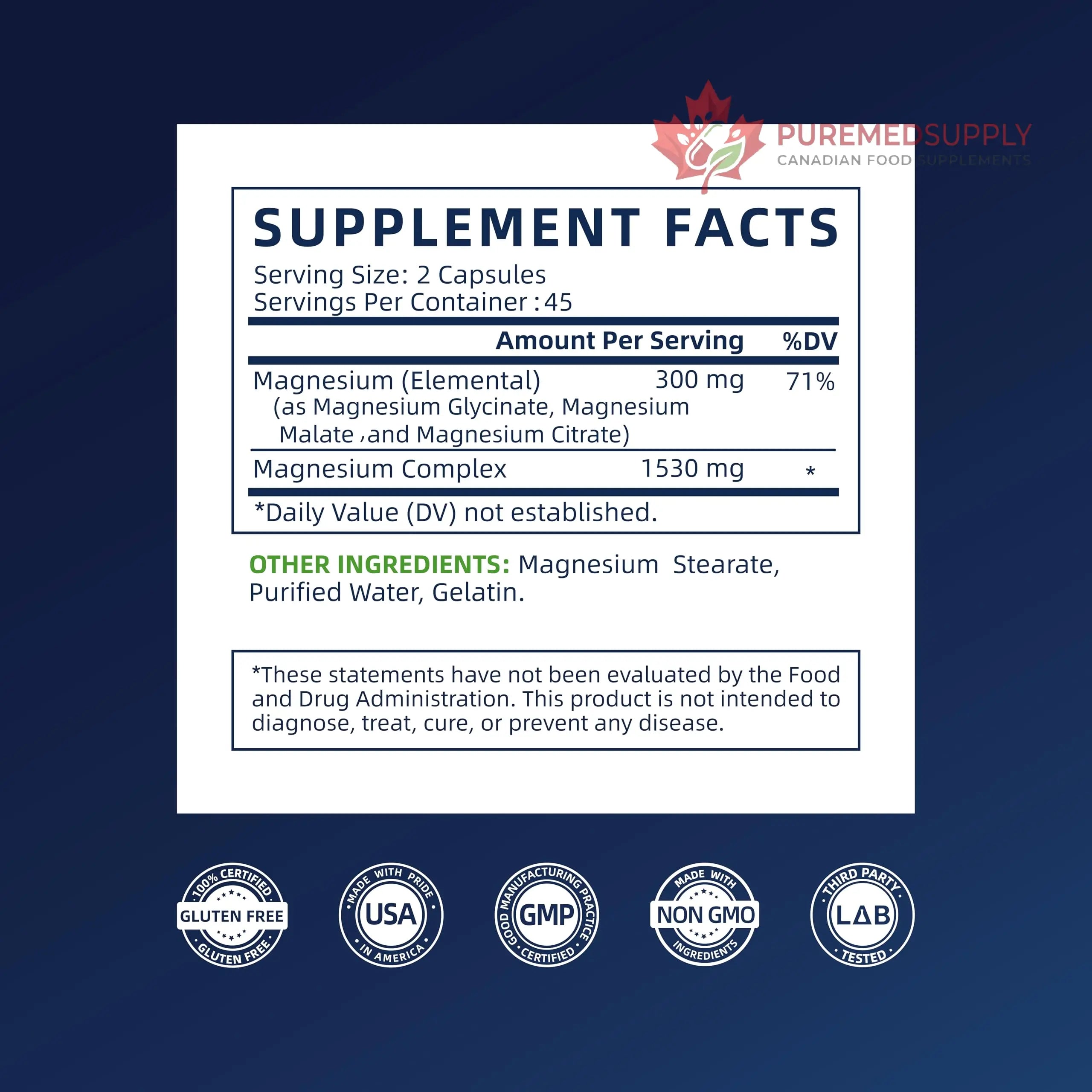 Vicwell Triple Magnesium Complex - 300mg Magnesium from Malate, Glycinate, and Citrate - Supports Stress Relief & Sleep, Nerves & Metabolism, Muscle Relaxation & Bone Health - 90 Capsules(1 Bottle) Vicwell buy supplements canada