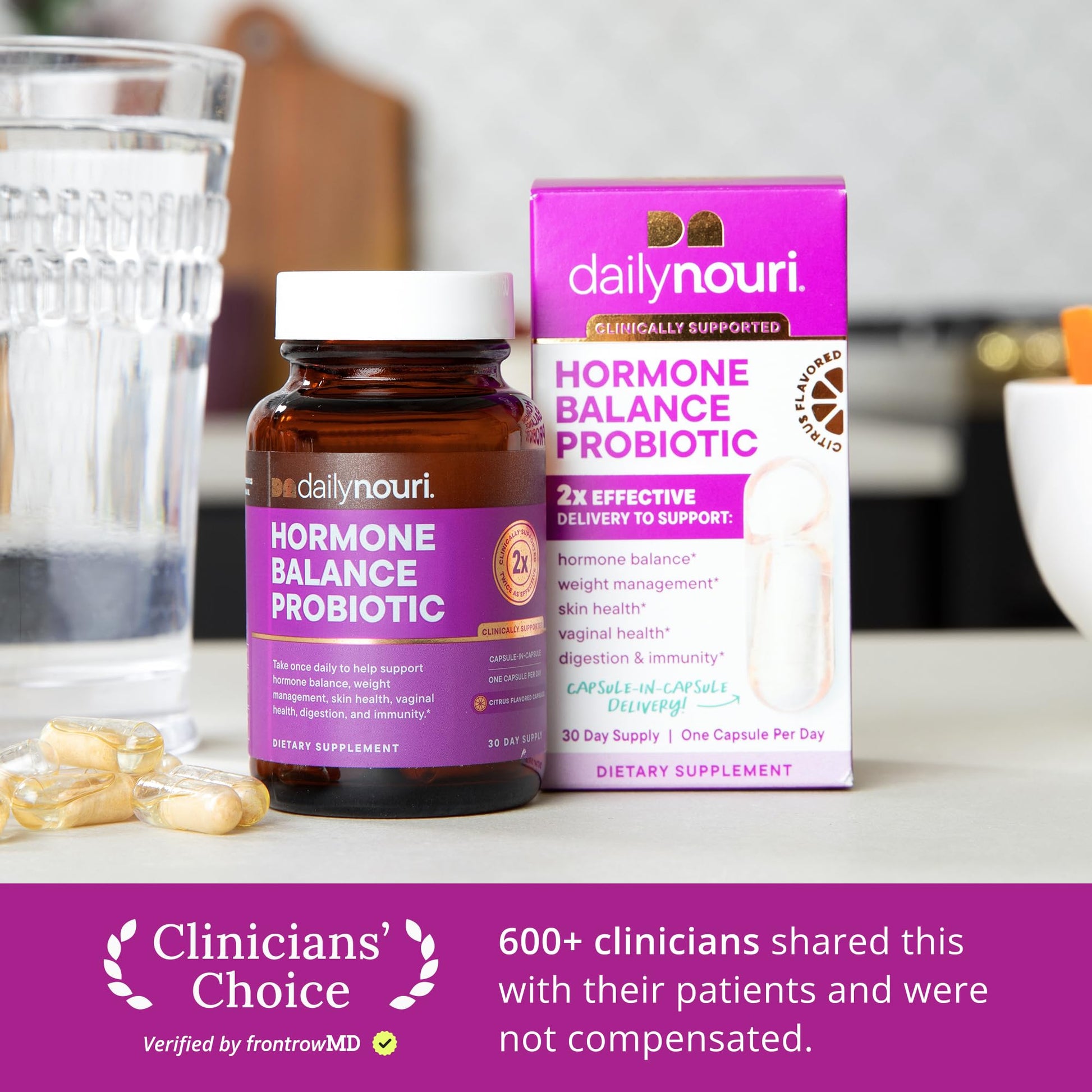 Daily Nouri Hormone Balance Probiotics for Women | Hormonal Balance Support | Vaginal pH + Gut Health | 7 Clinically Studied Strains + Omega | 30-Day Supply Daily Nouri buy supplements canada