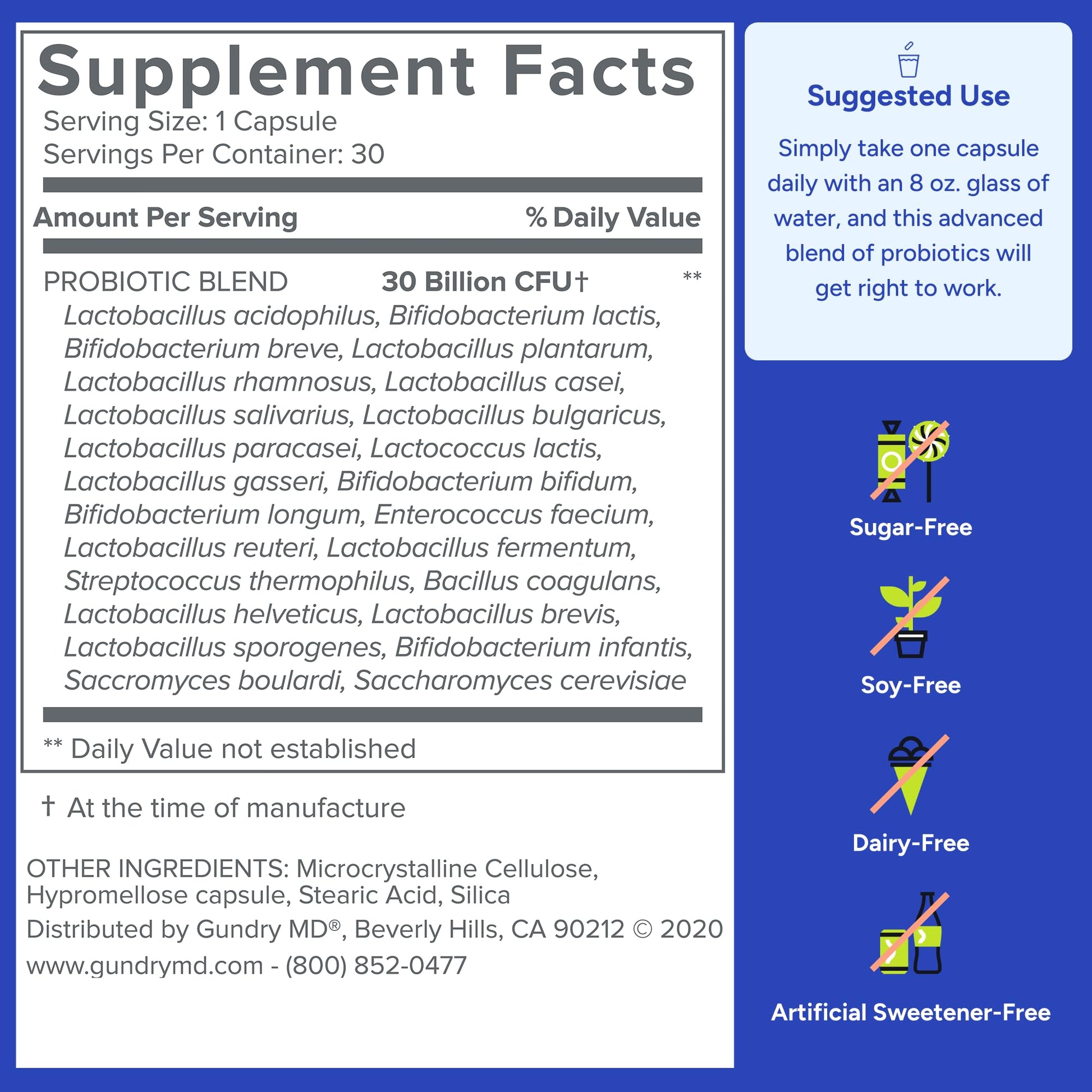 Gundry MD® 24 Strain Probiotic with 30 Billion CFUs, 30 Count Gundry MD buy supplements canada