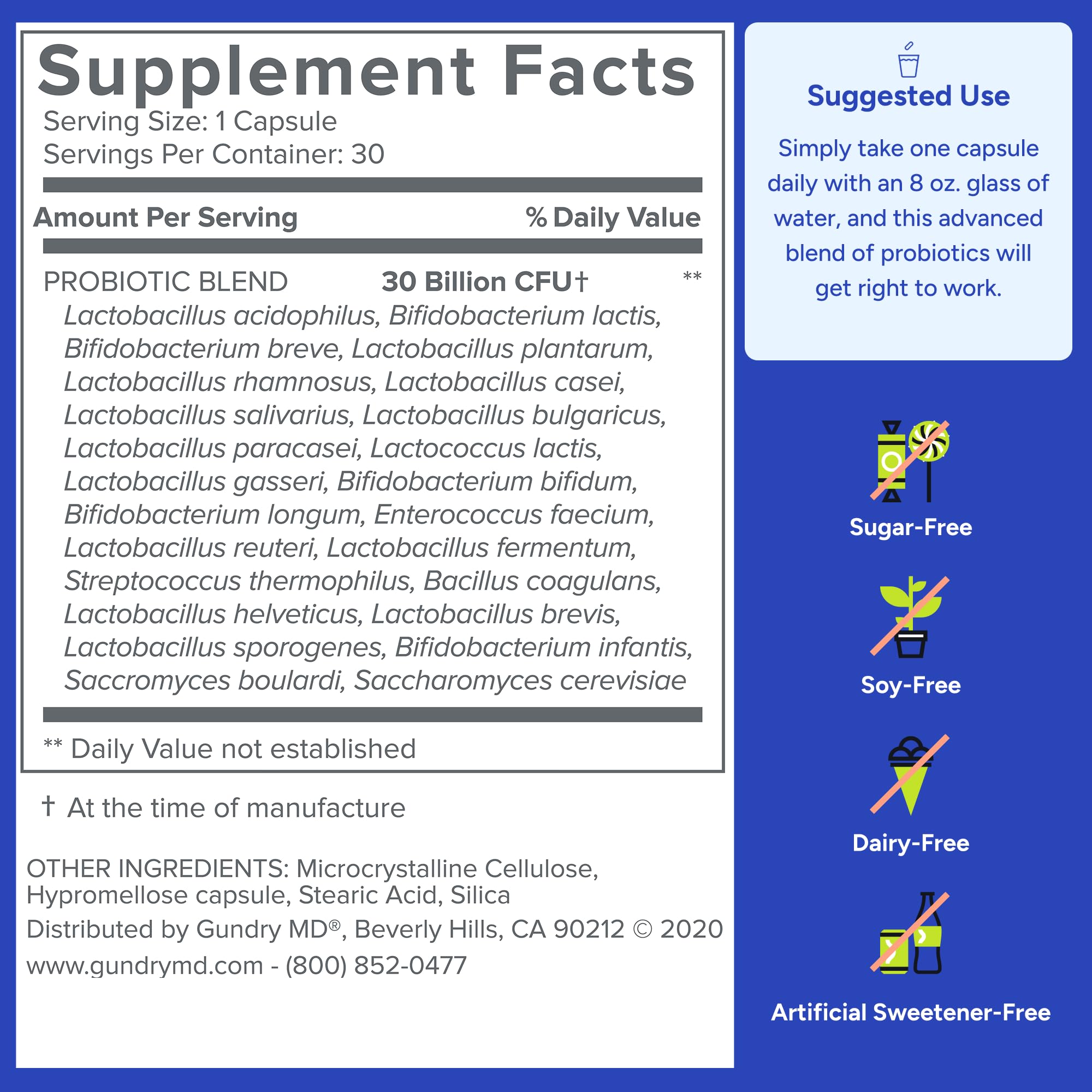 Gundry MD® 24 Strain Probiotic with 30 Billion CFUs, 30 Count Gundry MD buy supplements canada