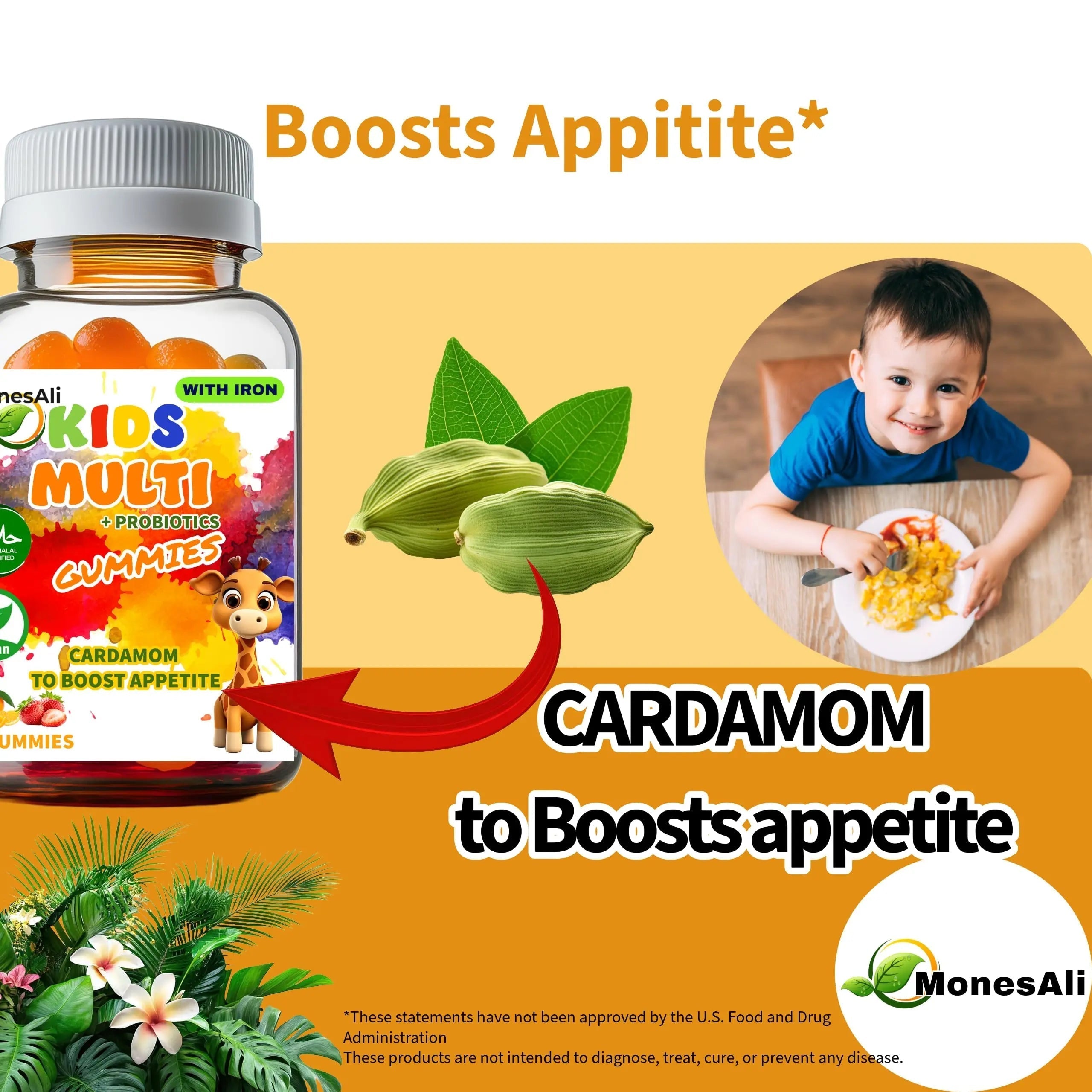 MonesAli Kids Multivitamin Gummies with Iron & Probiotics – Vegan, Gelatin-Free, Halal, Orange & Strawberry Flavors, 90 Count MonesAli buy supplements canada