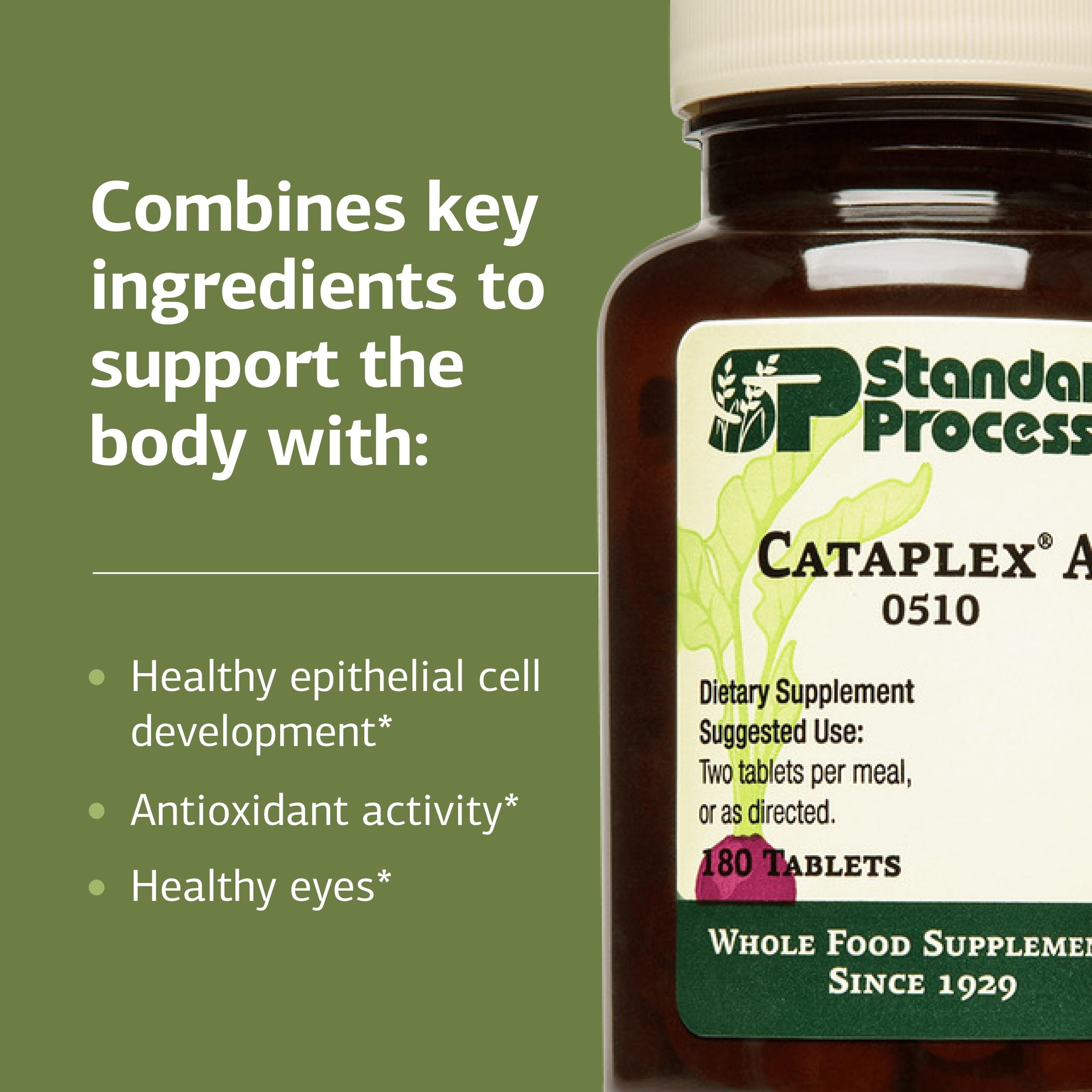 Standard Process Cataplex A - Supports Eye Health & Mucous Membranes - Supports Healthy Vision & Provides Antioxidant Vitamin A - Non-Dairy & Non-Soy - 180 Tablets Standard Process Inc. buy supplements canada