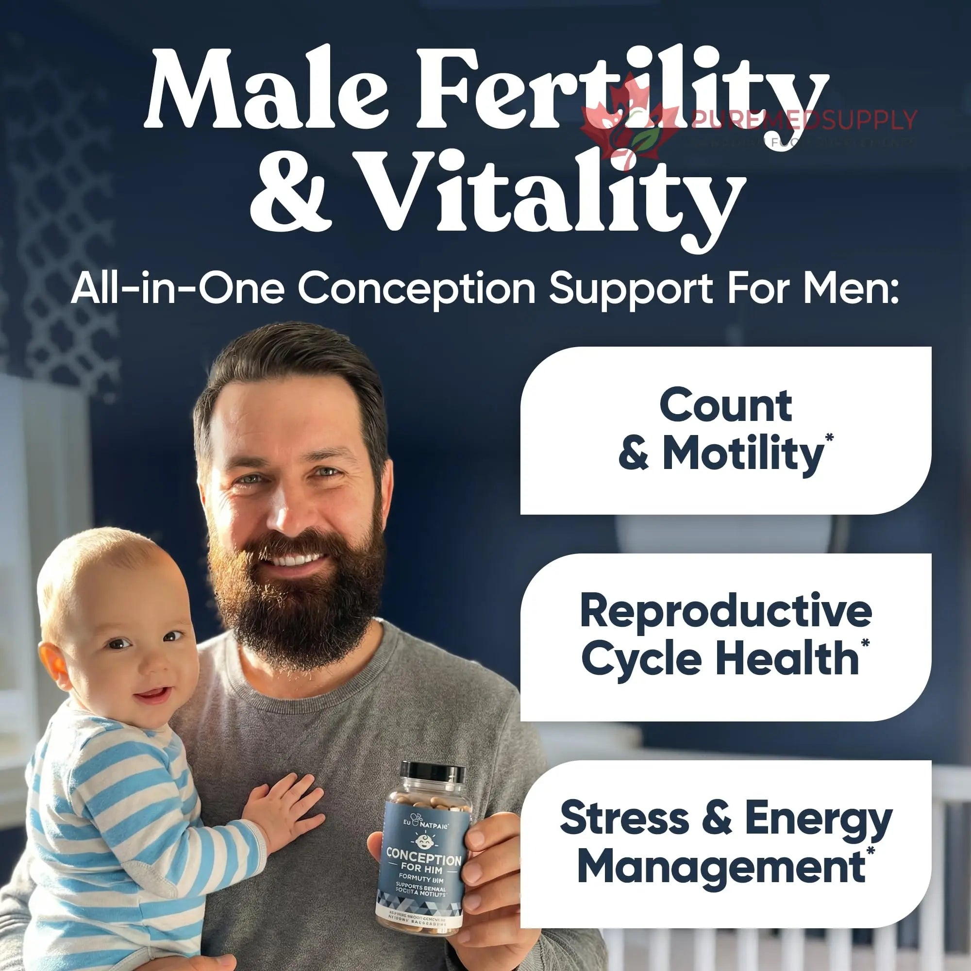 Conception for Him and Vital Liver Bundle - Male Fertility Booster & Prenatal Supplement + 9-in-1 Liver Support Eu Natural buy supplements canada