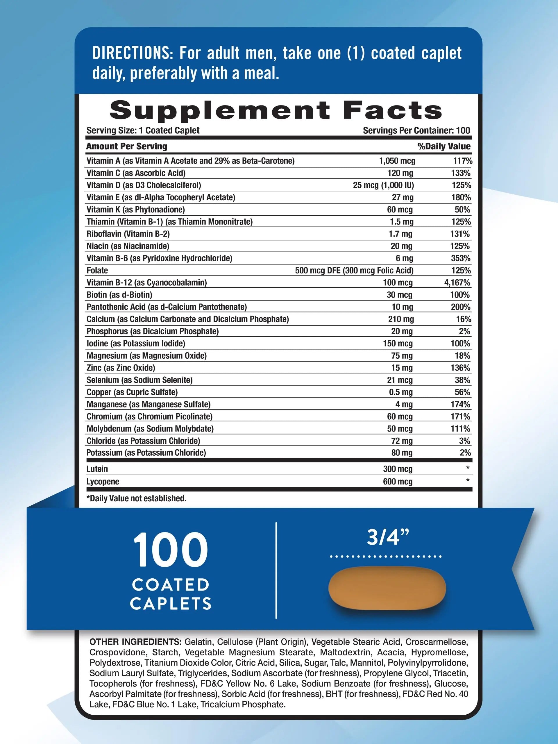 Nature's Truth Men's 50+ Multivitamin | with Vitamins A, C, E, B6 & B12 | 100 Count | Non-GMO & Gluten Free Nature's Truth buy supplements canada