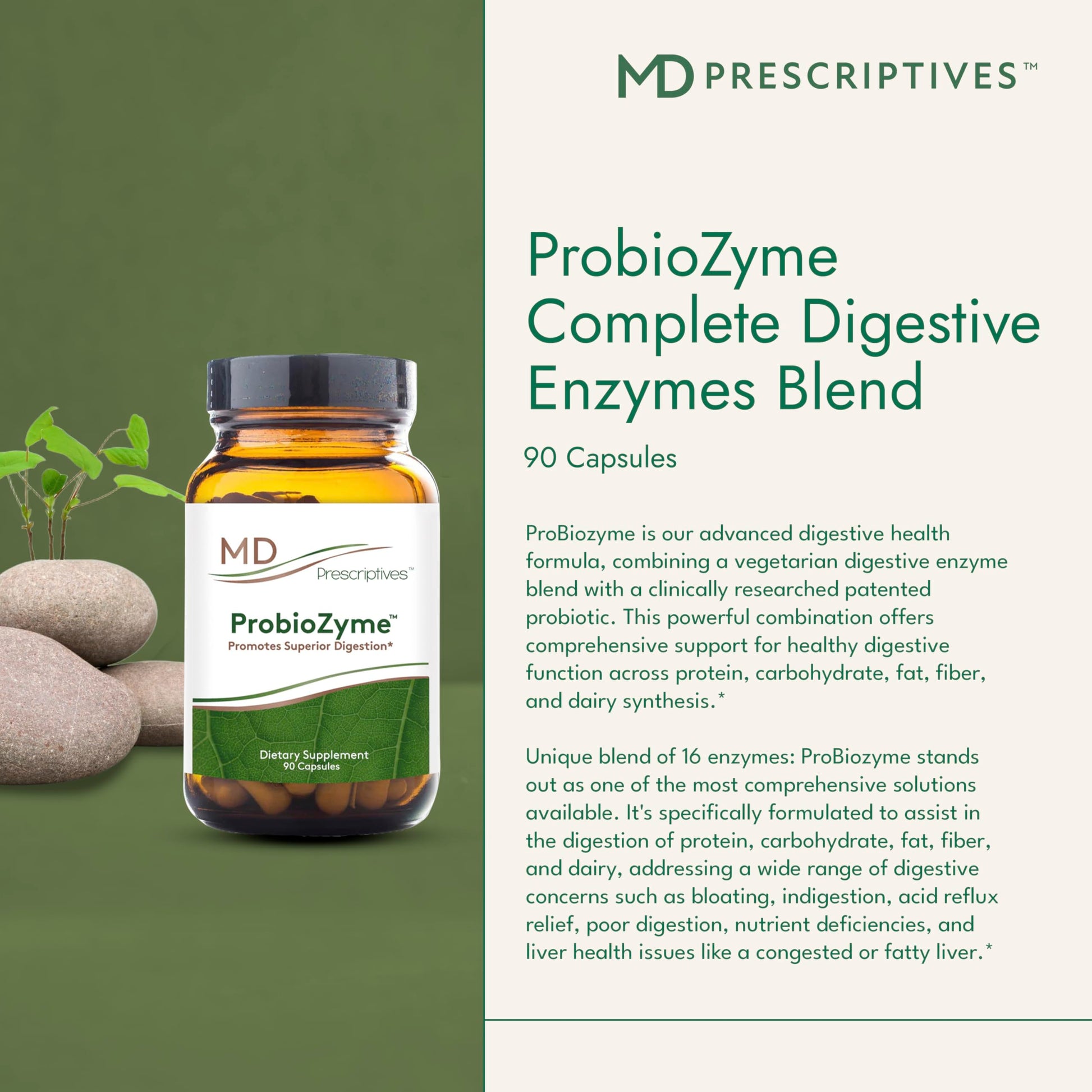 MD Prescriptives - ProbioZyme - Vegetarian Digestive Enzymes - Supplement for Digestive & Gut Health - 90 Capsules MD Prescriptives buy supplements canada