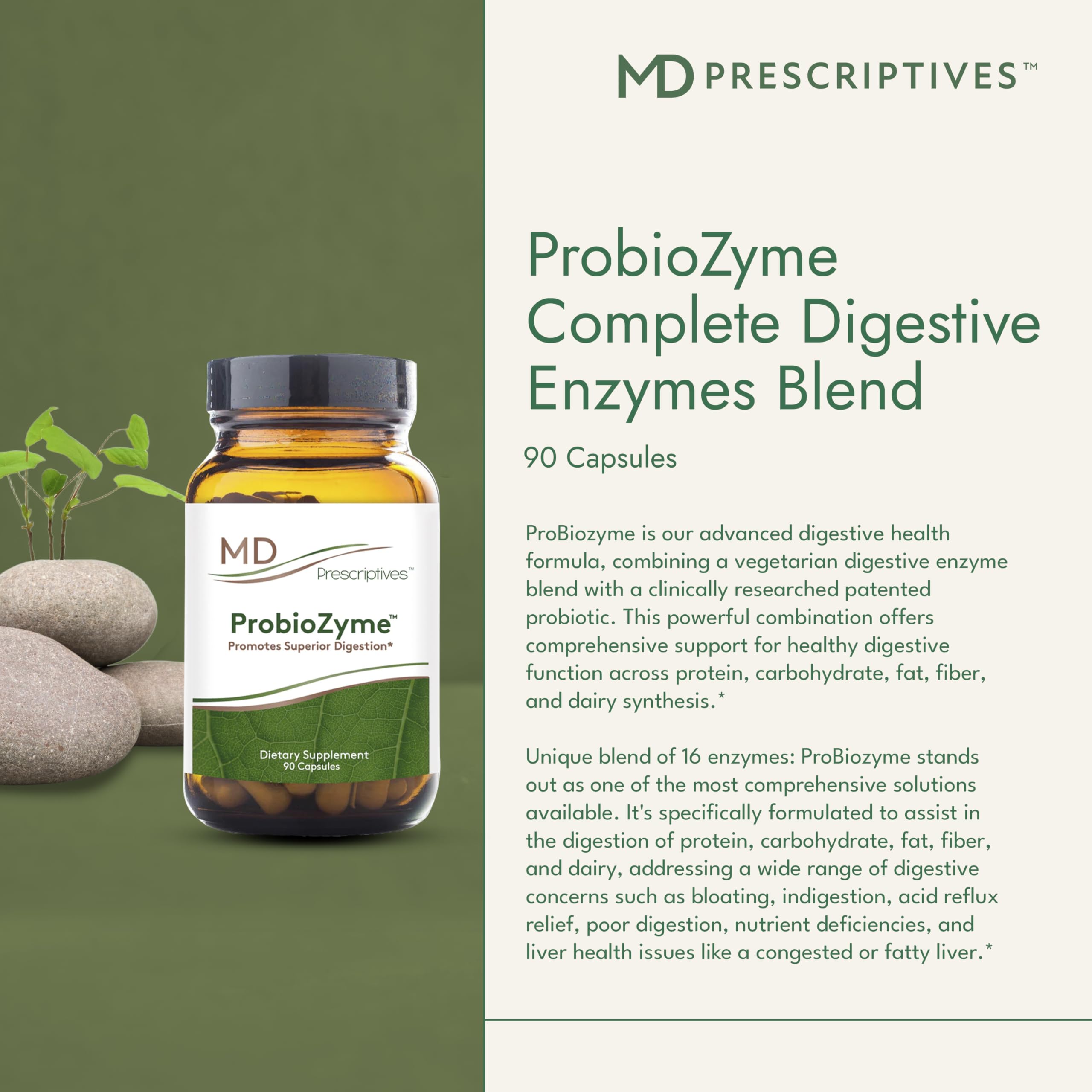 MD Prescriptives - ProbioZyme - Vegetarian Digestive Enzymes - Supplement for Digestive & Gut Health - 90 Capsules MD Prescriptives buy supplements canada