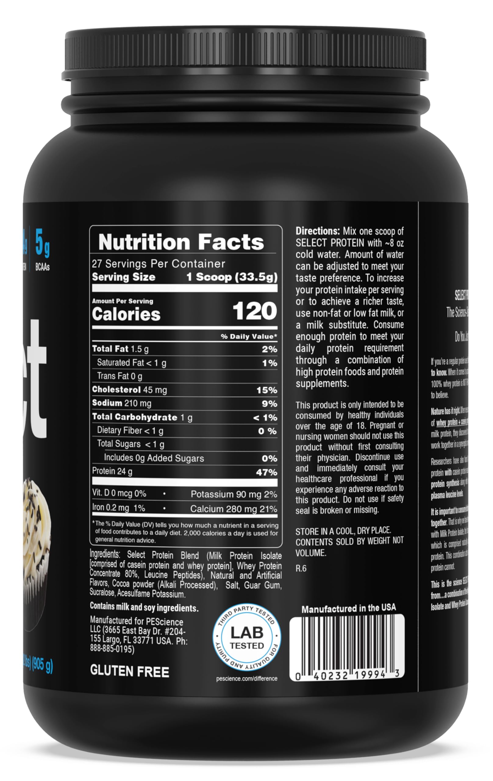 PEScience Select Low Carb Protein Powder, Chocolate Cupcake, 27 Serving, Keto PEScience buy supplements canada