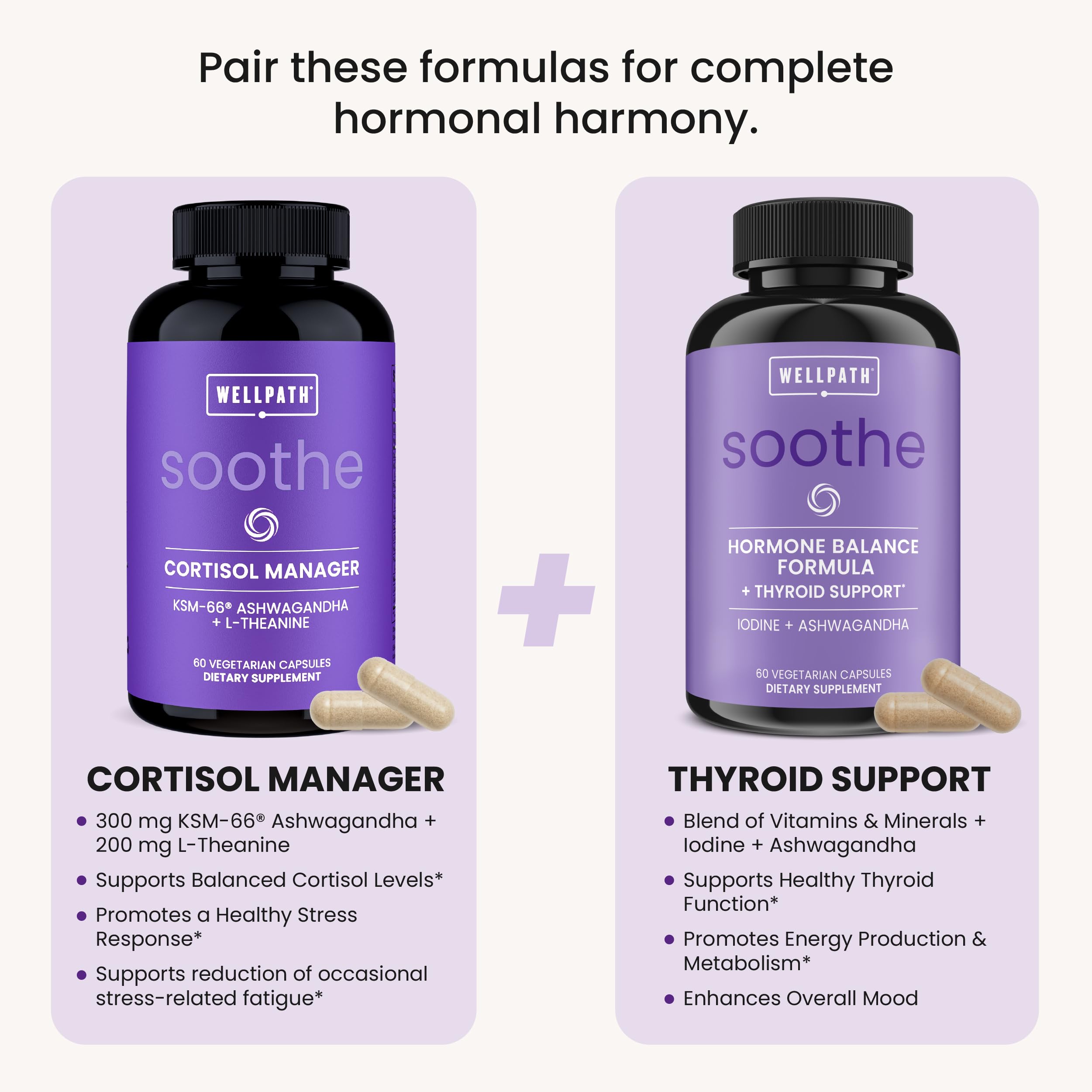 WellPath Soothe Cortisol Manager - Cortisol Supplements for Women with KSM-66® Ashwagandha & L-Theanine - Stress Support, Detox - 11-in-1 Complex, Vegan, Made in USA, Non-GMO, 60 Ct WellPath buy supplements canada