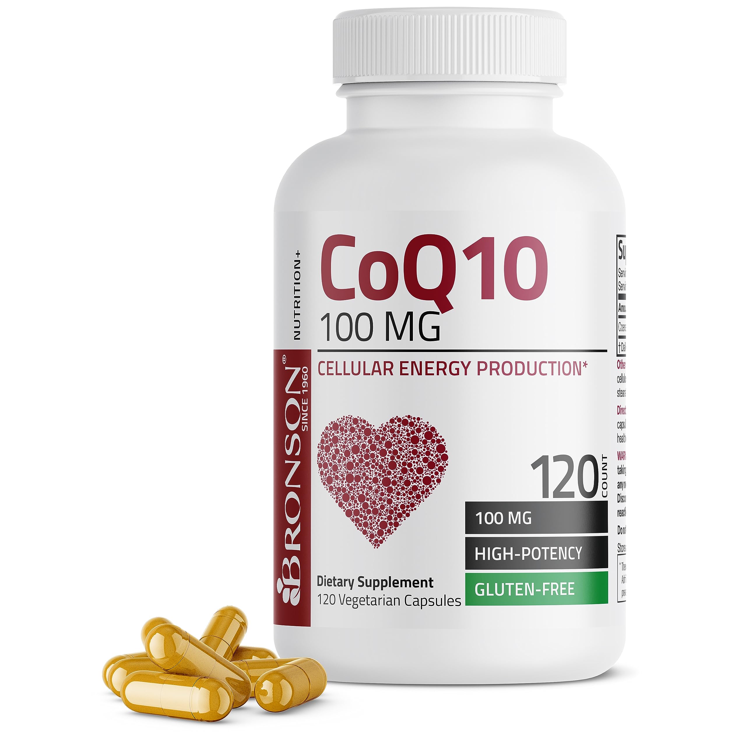 Bronson CoQ10 100 MG High Potency Cellular Energy Production, 120 Vegetarian Capsules Bronson buy supplements canada
