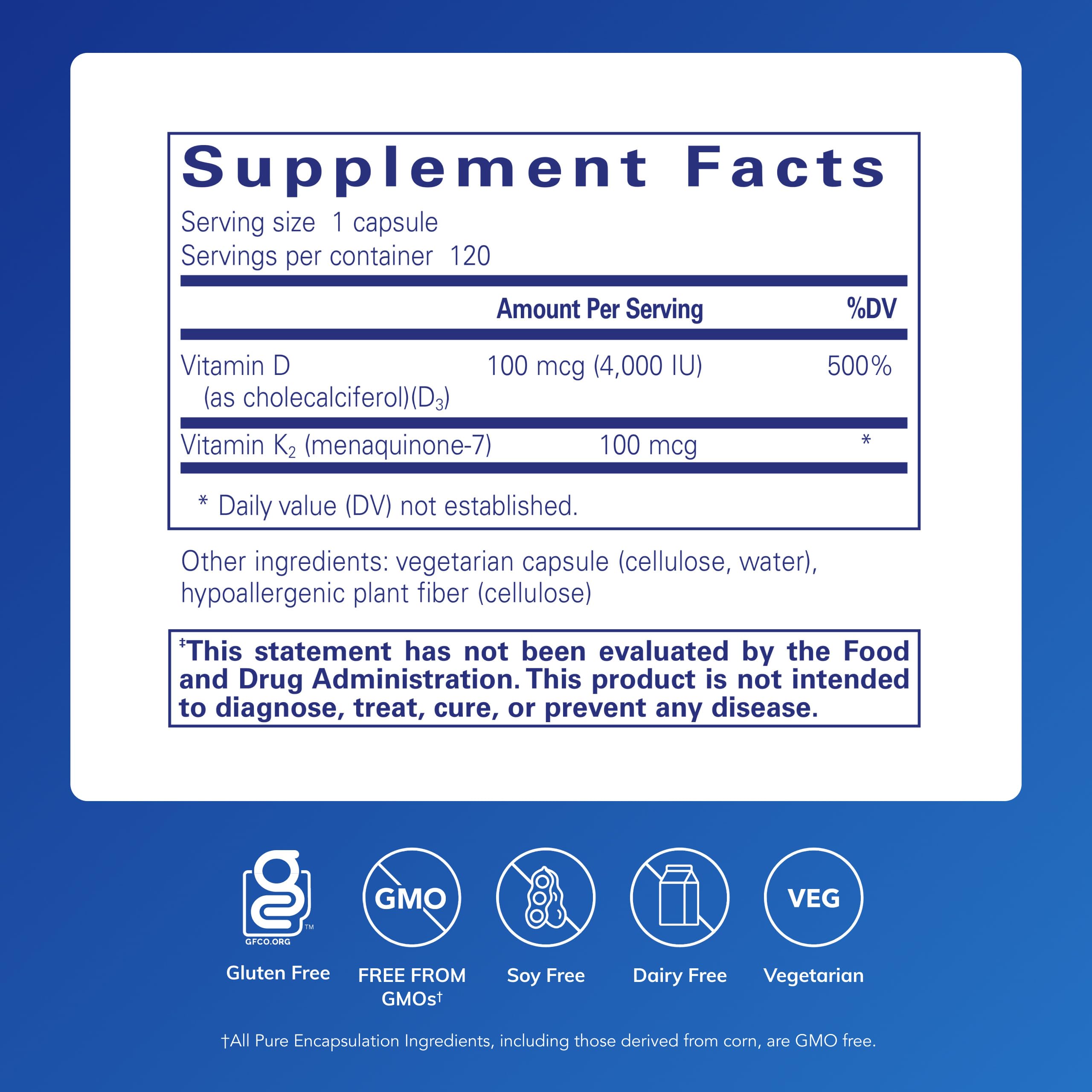 Pure Encapsulations Vitamin D3 & K2 - Bone & Vascular Health Support - Immune Function Support - Gluten Free - Non-GMO - 120 Capsules Pure Encapsulations buy supplements canada