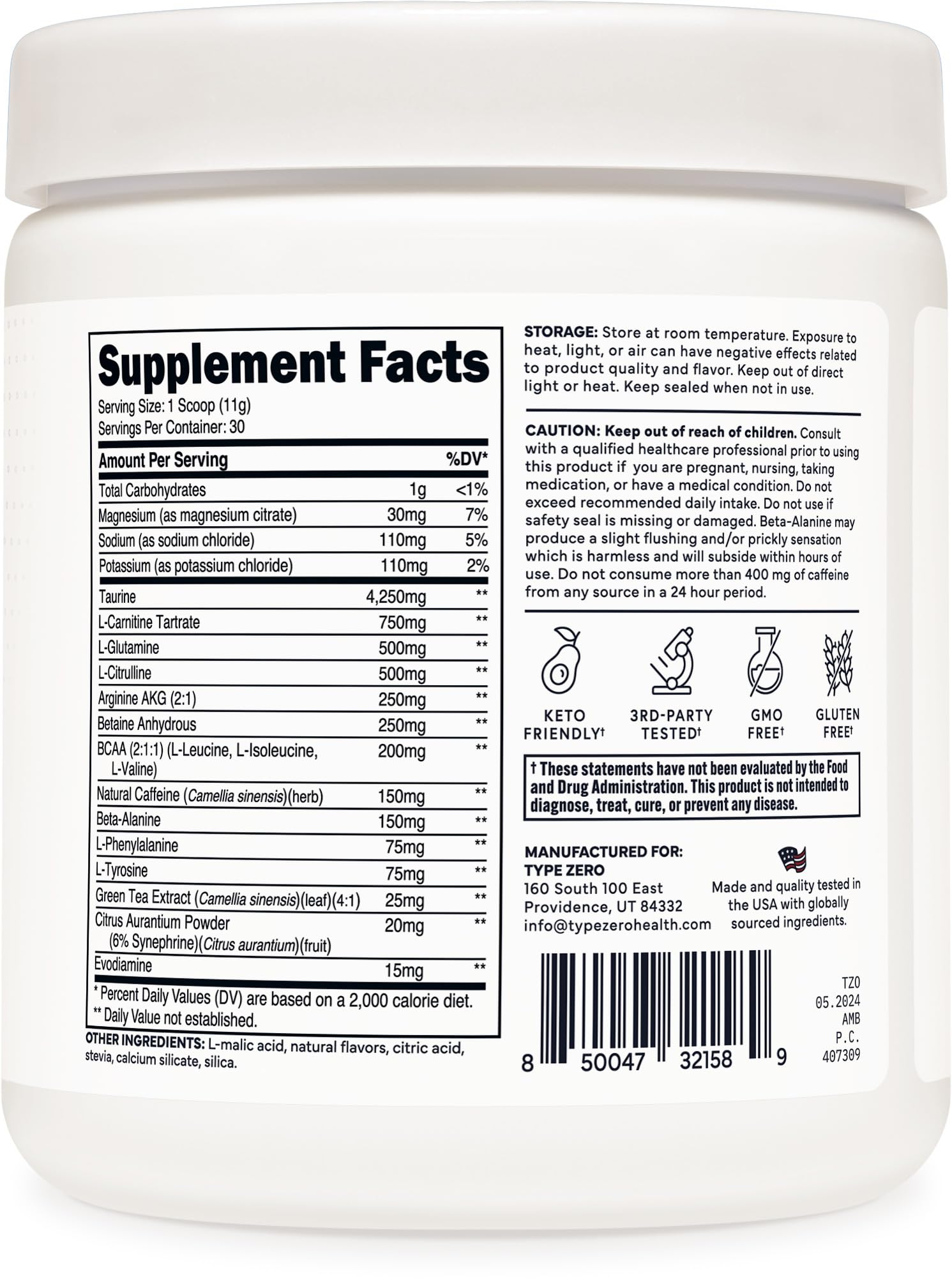 Type Zero Amino Burn Vegan BCAAs + Pre-Workout (Pina Colada Flavored) Type Zero buy supplements canada