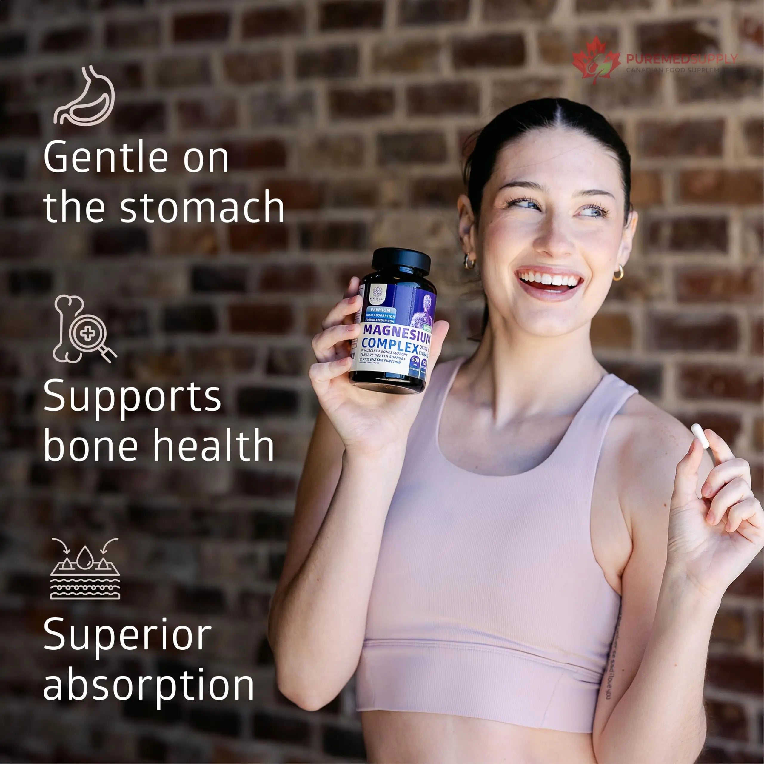 N1N Premium Magnesium Complex - High Absorption Magnesium Supplement for Women and Men to Support Regularity and Bone Health- 120 Veggie Capsules Number One Nutrition buy supplements canada
