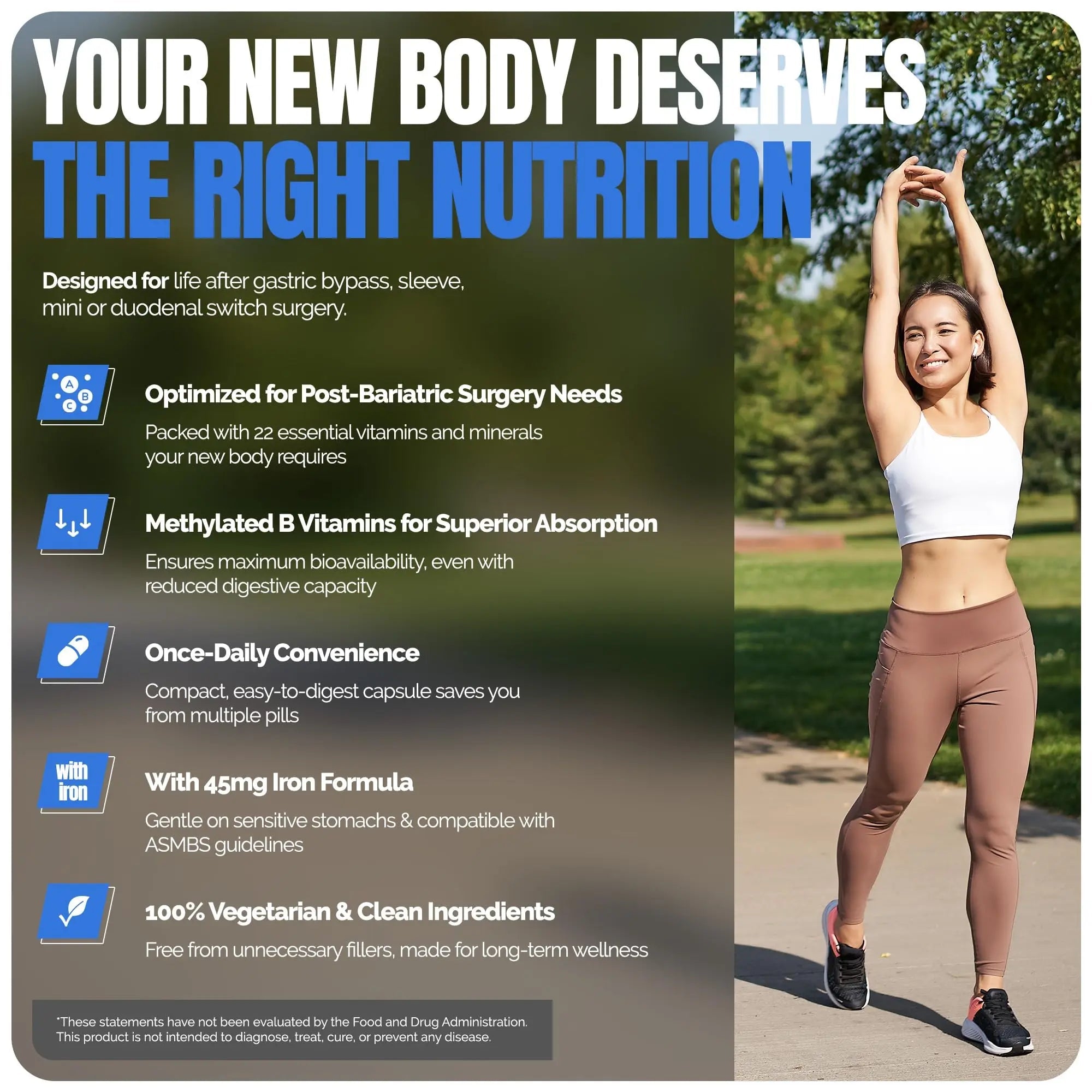 Shiny Leaf Methylated Bariatric Multivitamin with Iron 45mg – Once Daily Capsule, Made in USA, ASMBS Compliant Bariatric Vitamins Shiny Leaf buy supplements canada