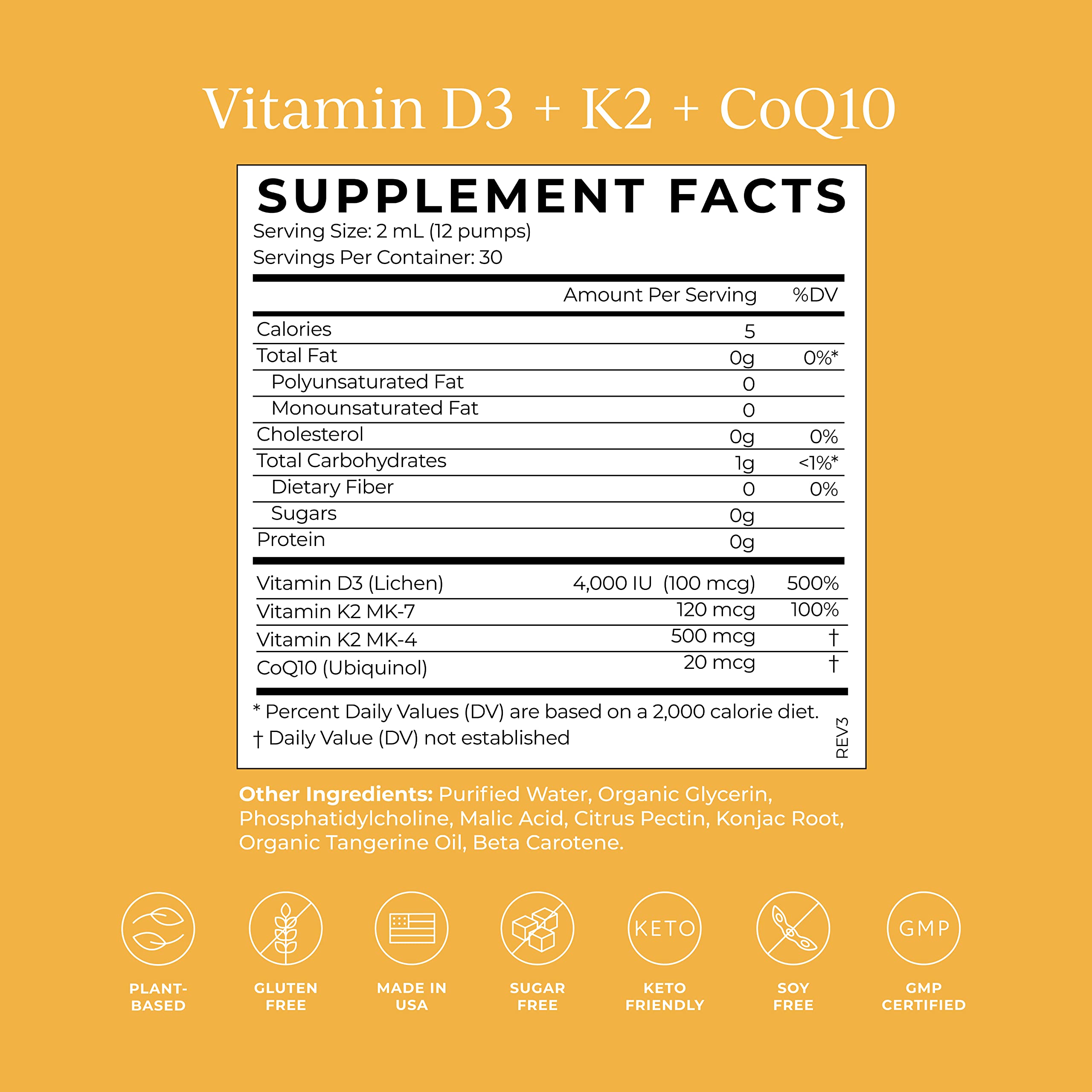 CYMBIOTIKA Vitamin D3 + K2 + CoQ10 Liquid, Vitamin D Supplement for Immune Support, Heart Health & Bone Health, Energy Booster, Liposomal Delivery, Vegan, Keto Ingredients, Tangerine Flavor CYMBIOTIKA buy supplements canada