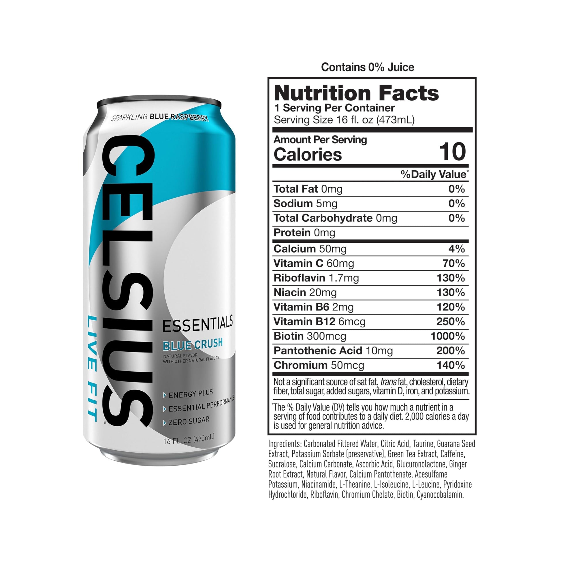 CELSIUS ESSENTIALS, Sparkling Blue Crush, Performance Energy Drink 16 Fl Oz (Pack of 12) CELSIUS buy supplements canada
