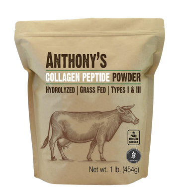 Anthony's Collagen Peptide Powder, 1 lb, Pure Hydrolyzed, Gluten Free, Keto and Paleo Friendly, Grass Fed Anthony's buy supplements canada