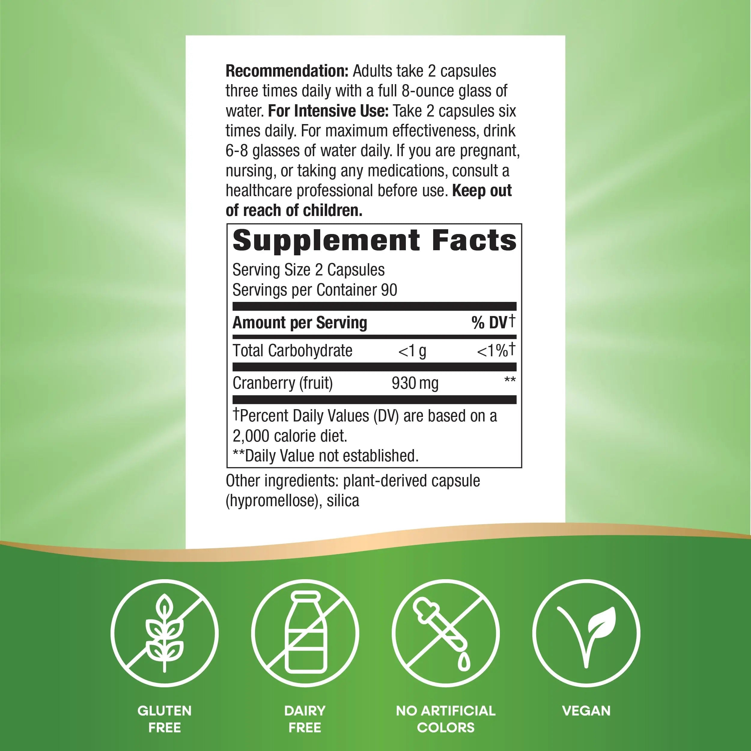 Nature's Way Cranberry Fruit, Cranberry Supplements, Supports Urinary Tract Health*, 930 mg per 2-Capsule Serving, 180 Capsules (Packaging May Vary) Nature's Way buy supplements canada
