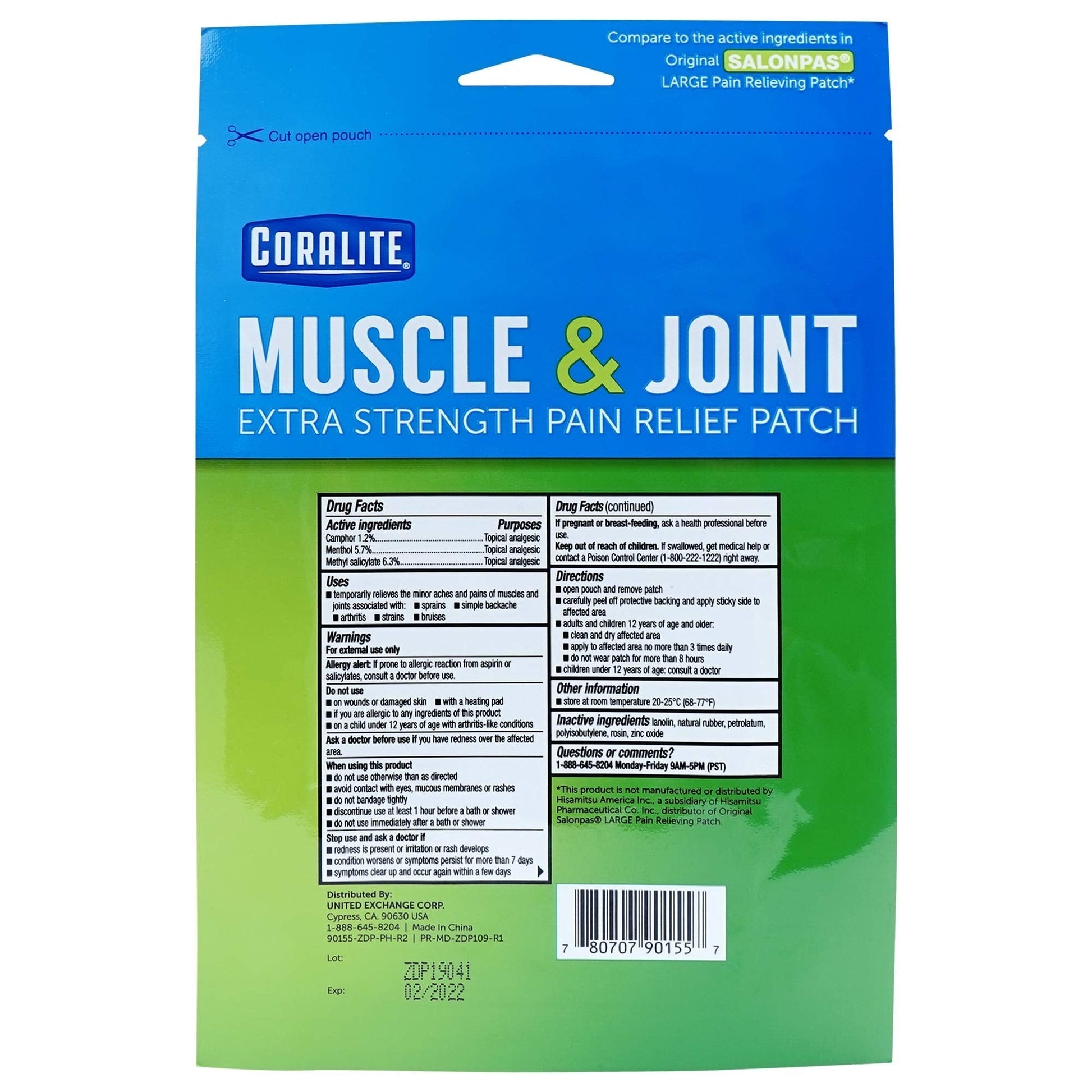 Coralite Pain Relieving Patch - Extra Strength Joint & Muscle Pain Relief Patches for Back Pain, Muscle Soreness and Joint Pain, 2 Patches Per Pack (24 Pack) Coralite buy supplements canada