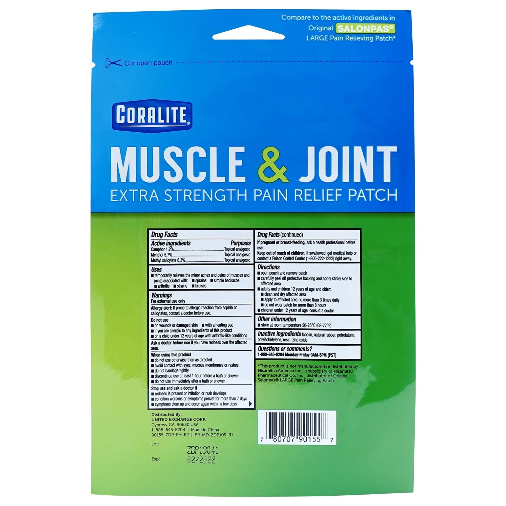 Coralite Pain Relieving Patch - Extra Strength Joint & Muscle Pain Relief Patches for Back Pain, Muscle Soreness and Joint Pain, 2 Patches Per Pack (24 Pack) Coralite buy supplements canada