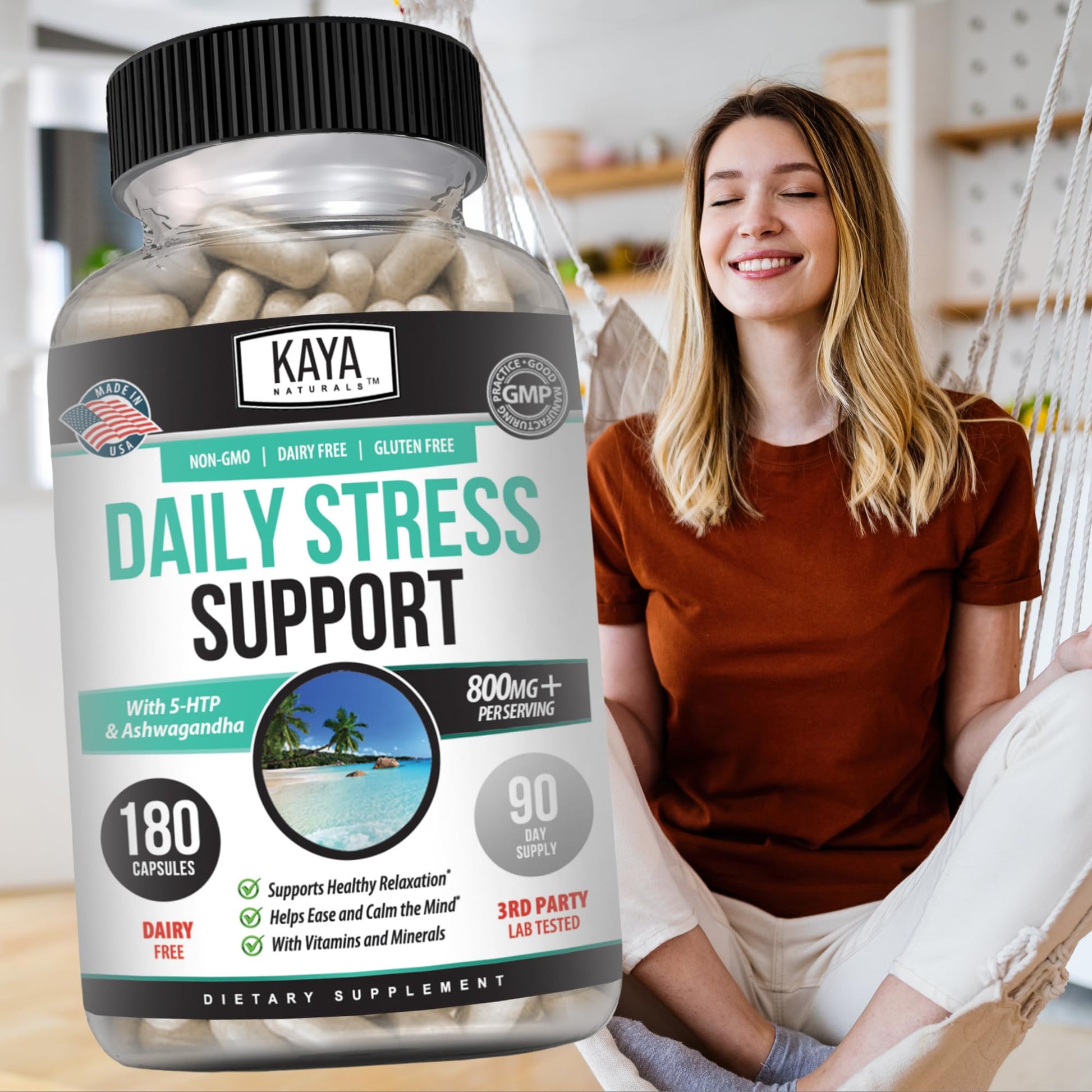 Kaya Naturals - Natural Herbal Support Vitamin Supplement are Designed to Help You find Balance and Relaxation in Your Daily Routine - Vitamin Supplement - 180 Capsules Kaya Naturals buy supplements canada