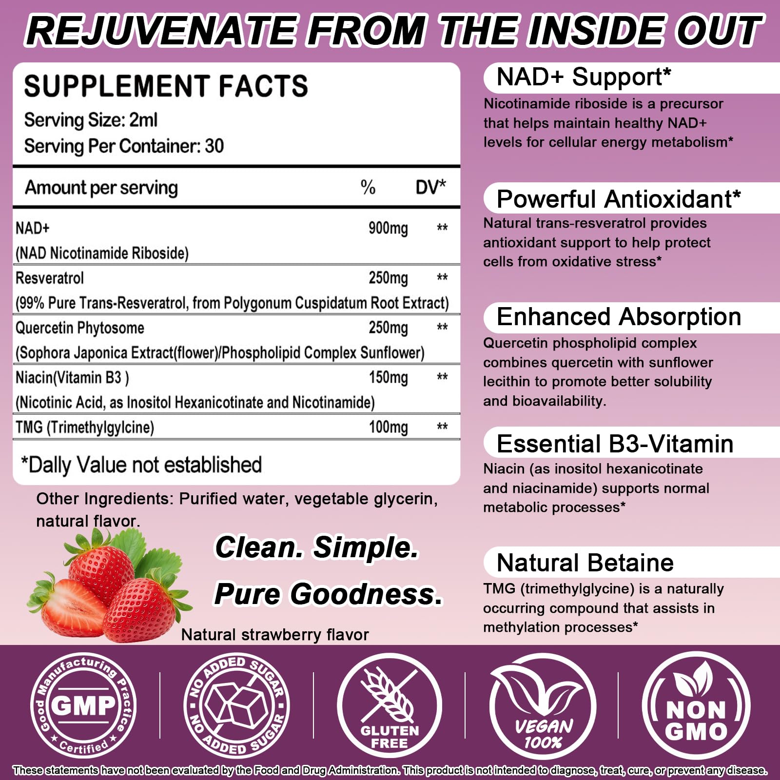 NAD+ Supplements for Men & Women, Extra Strength NMN Alternative Liposomal Nad⁺ Supplement with Resveratrol Quercetin for Cellular Energy & NAD+ Levels, Fast Absorption Liquid NAD Plus丨NON-GMO, 2Fl Oz WellVeraVida buy supplements canada