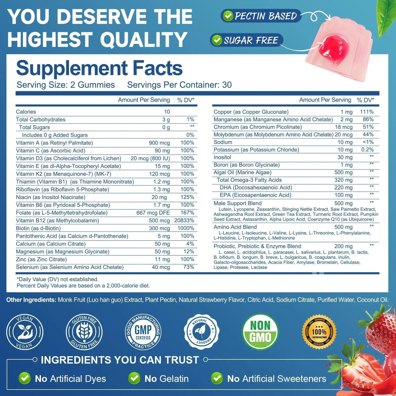 Totaria Sugar Free Multivitamin for Men with Omega 3, Probiotics, Mens Multivitamins Gummies w/Methylated B Complex Totaria buy supplements canada
