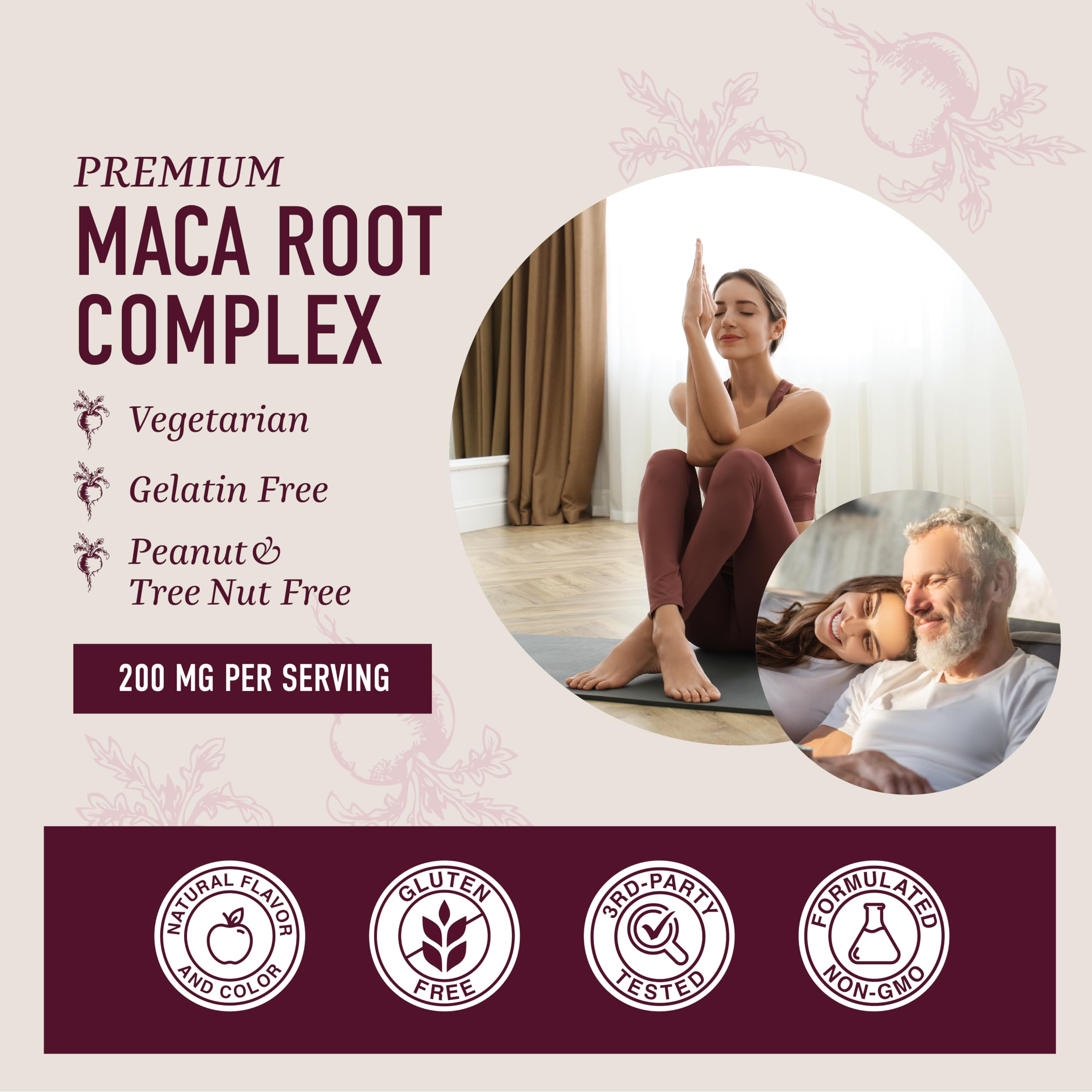 Maca Root Gummies with Natural Peach Flavor | Drive, Performance & Energy Support | Hormone Balance for Women and Men | Herbal Supplements 200MG Extra Strength | Vegetarian, Non-GMO | 60 Gummies SMNutrition buy supplements canada