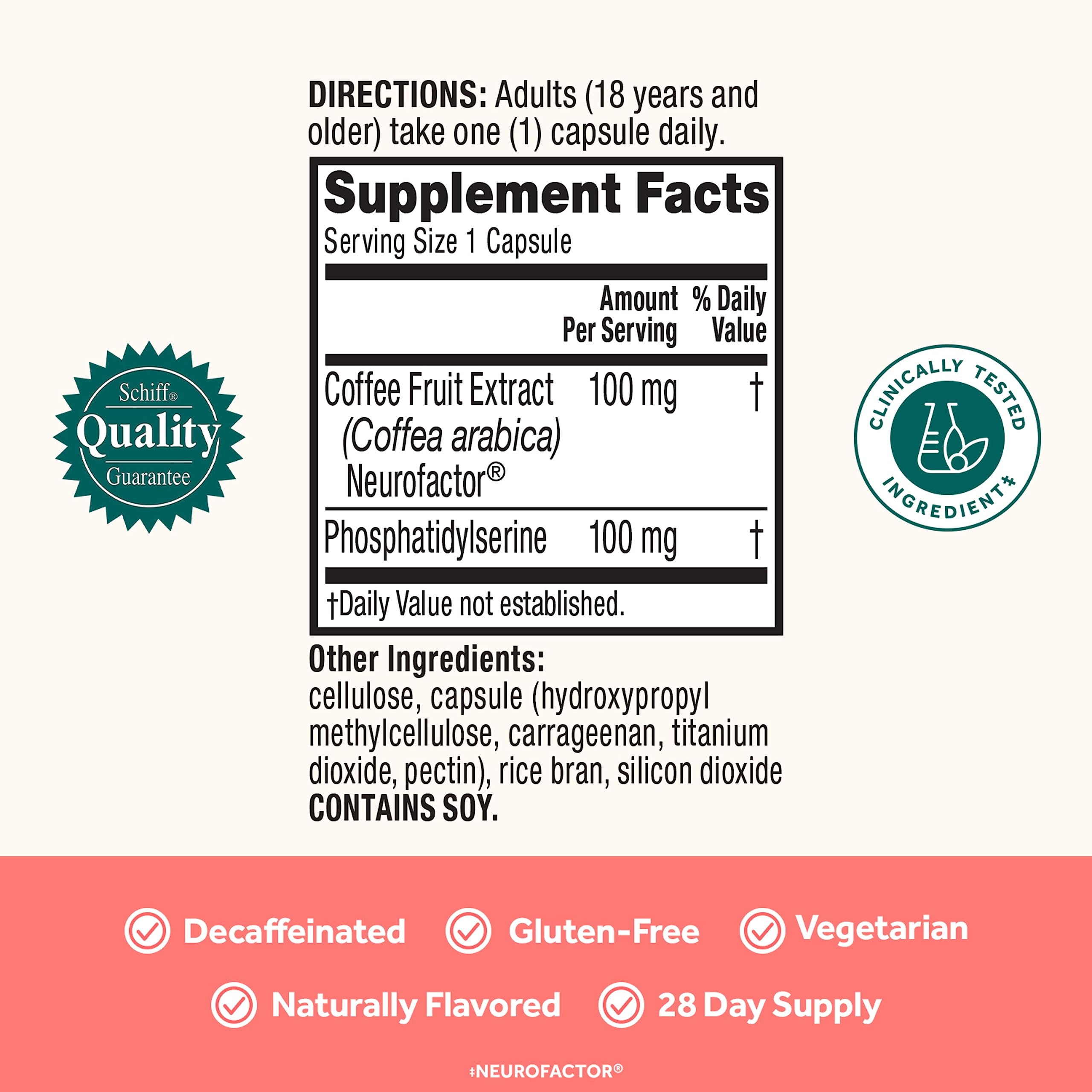 NEURIVA Original Decaffeinated Clinically Tested Nootropic Brain Supplement for Memory, Focus & Concentration, NeuroFactor & Phosphatidylserine, 28ct Capsules NEURIVA buy supplements canada