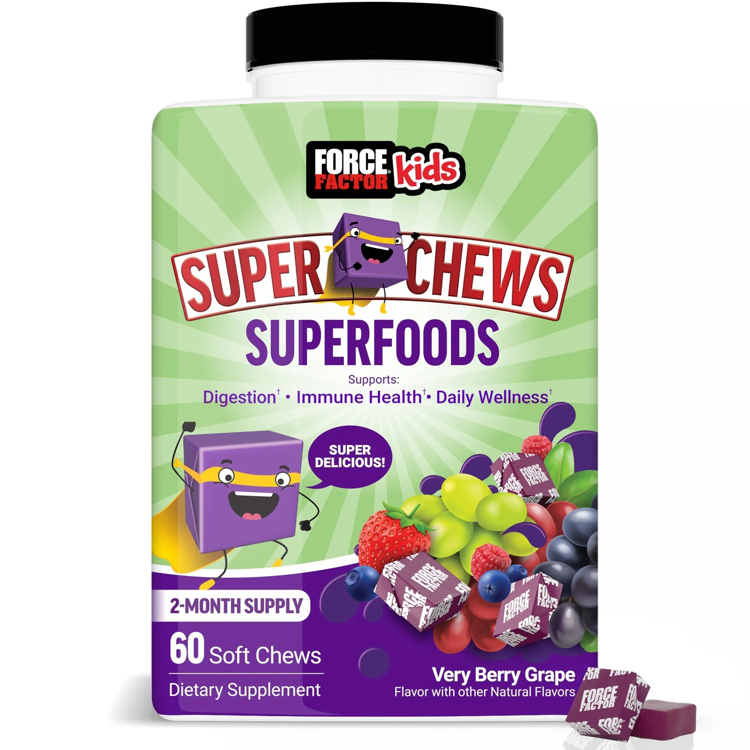 Force Factor Kids Superfood Super Chews, Kids Vitamins C & D, Immune Support Supplement with Antioxidant Support from Powdered Fruits & Veggies Force Factor buy supplements canada