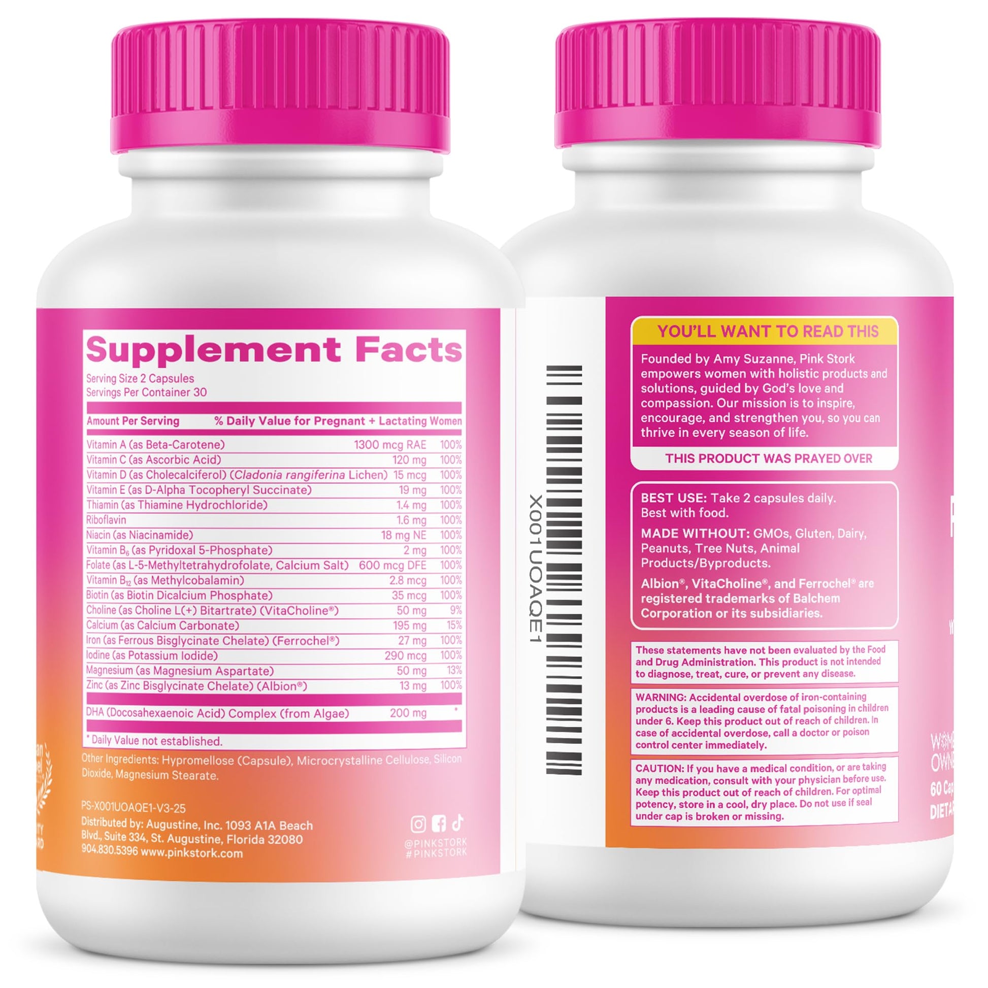 Pink Stork Total Prenatal Vitamins with DHA, Folate, Iron, Choline, and Vitamin B12 - Prenatals for Women to Support Fetal Development, Pregnancy Essentials Pink Stork buy supplements canada