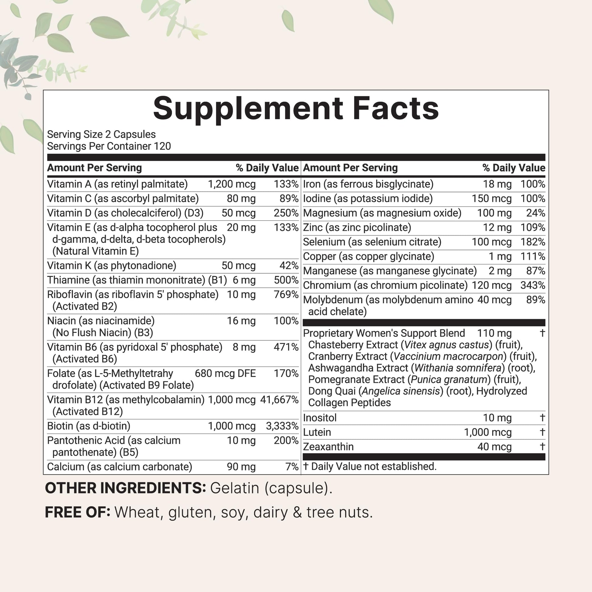 Micro Ingredients Pure Methylated Multivitamin for Women, 240 Capsules | 32-in-1 Formula with Vitamin B, C, D + Iron, Methylfolate & More Micro Ingredients buy supplements canada