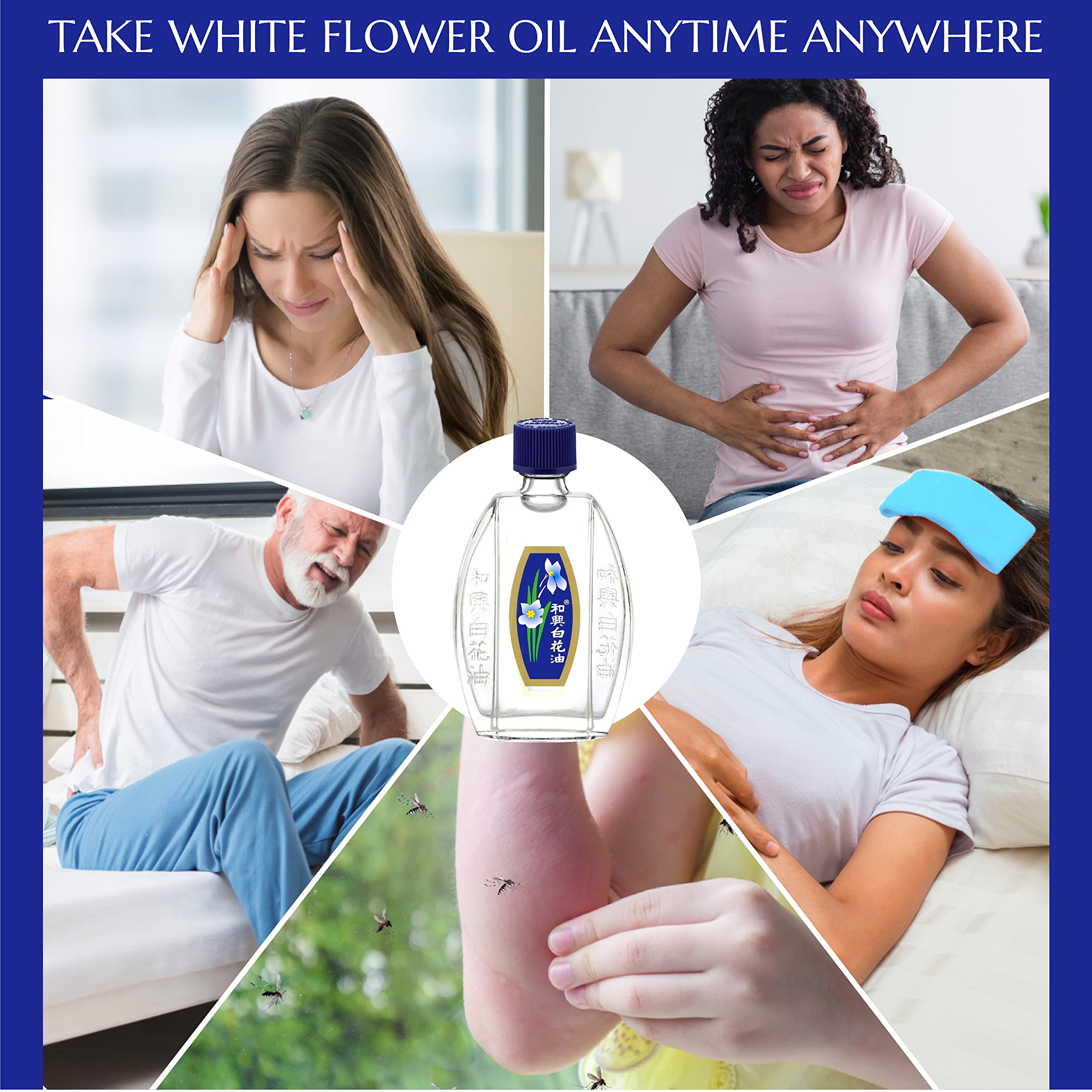 White Flower Analgesic Balm Embrocation Medicated Oil (Hoe Hin Pak Fah Yeow) (20ml/ Pack of 3) White Flower buy supplements canada