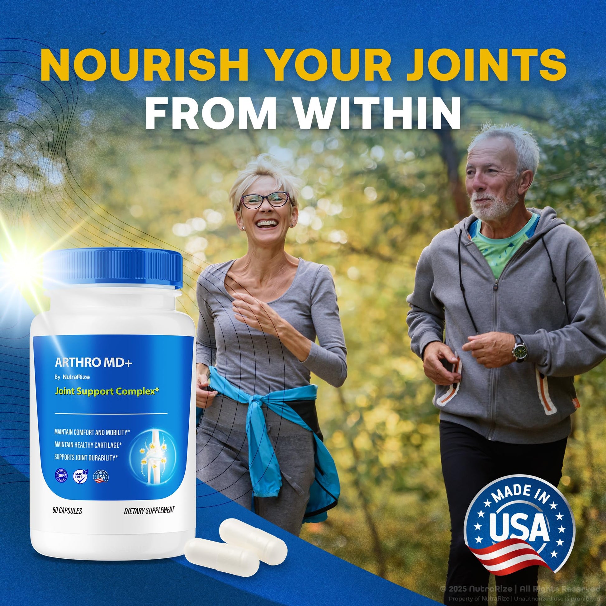 NutraRize (3 Pack) Arthro MD+ Capsules, Official Arthro MD Joint Support, All Natural Formula to Support Flexibility and Mobility, Premium Pills for Healthy Joints, Arthro M D Review (180 Capsules) NutraRize buy supplements canada