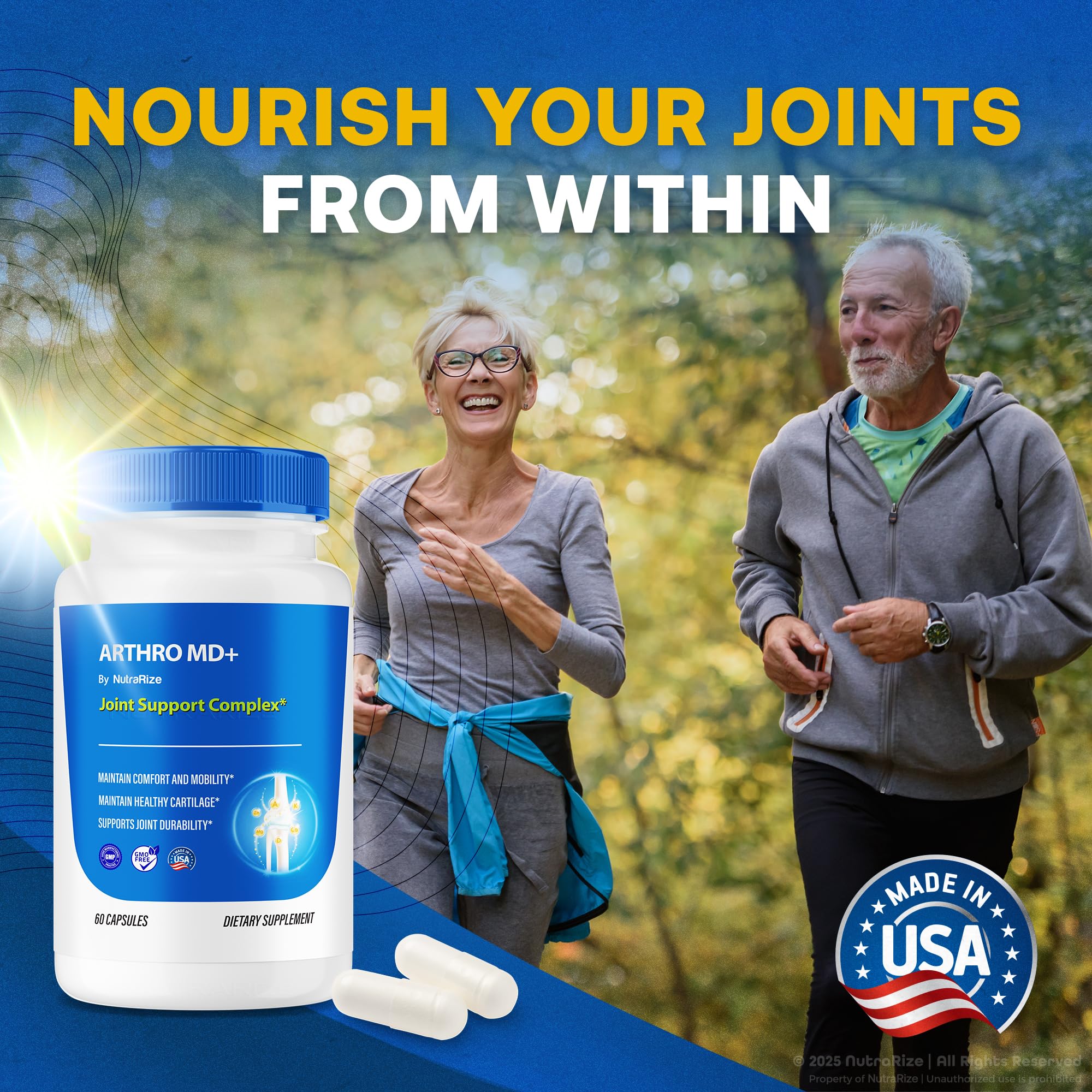 NutraRize (3 Pack) Arthro MD+ Capsules, Official Arthro MD Joint Support, All Natural Formula to Support Flexibility and Mobility, Premium Pills for Healthy Joints, Arthro M D Review (180 Capsules) NutraRize buy supplements canada