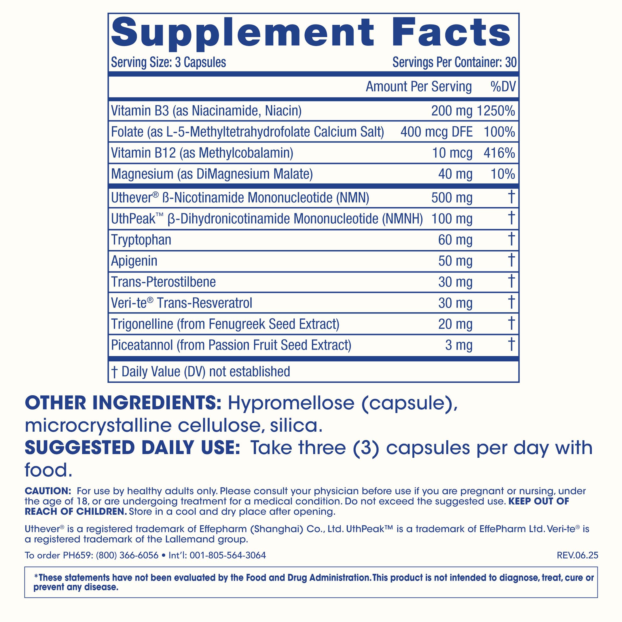 ProHealth NAD Triple Boost™ with NMN 500mg and NMNH 100 mg Plus Apigenin and Trans-Resveratrol. Promotes Longevity, Heart and Brain Health, Activates Sirtuins for Cellular Repair (30 Servings) ProHealth buy supplements canada