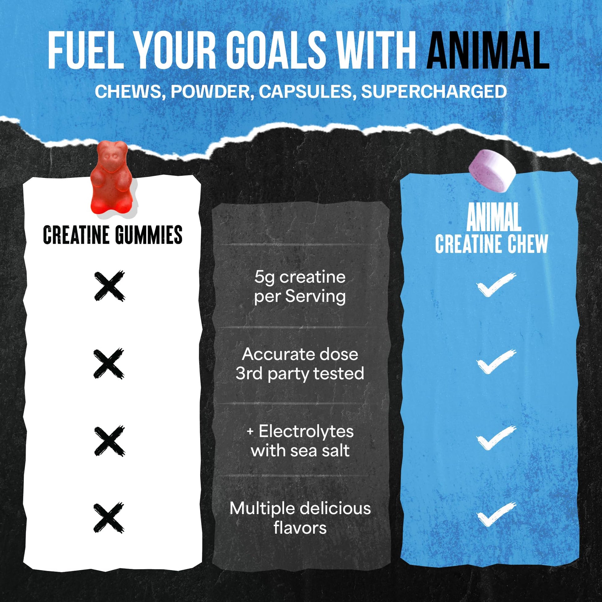 Animal Creatine Chews – 5g Creatine Monohydrate Tablets for Strength, Power & Training Recovery Support – Enhanced Absorption with AstraGin® – Convenient Chewable Format – 120 Tablets Animal buy supplements canada