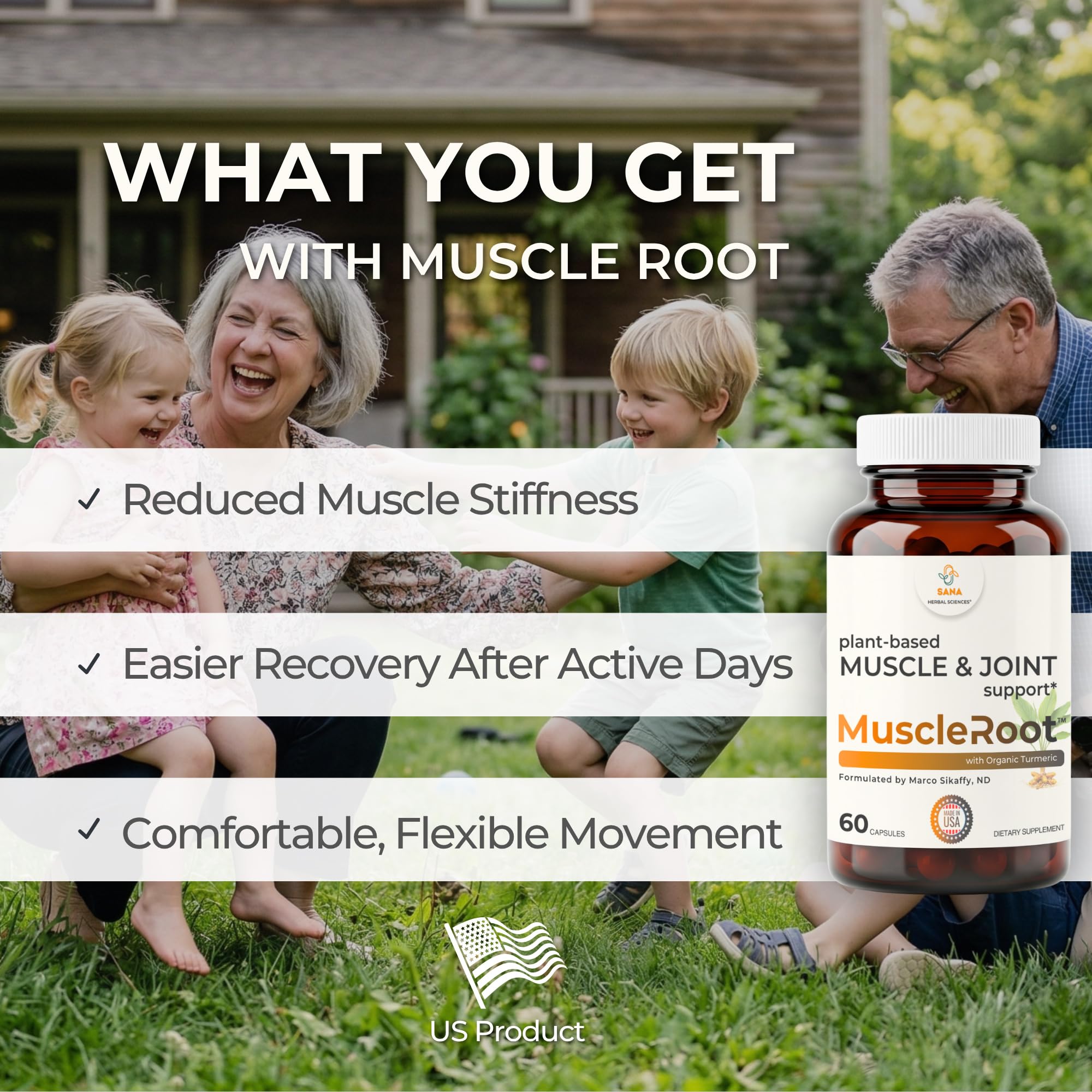 Muscle & Joint Support Supplement – Botanical Formula for Healthy Inflammatory Response | 6 Research-Backed Botanicals | Organic Turmeric | 60 Capsules | Sana Herbal Sana Herbal Sciences buy supplements canada