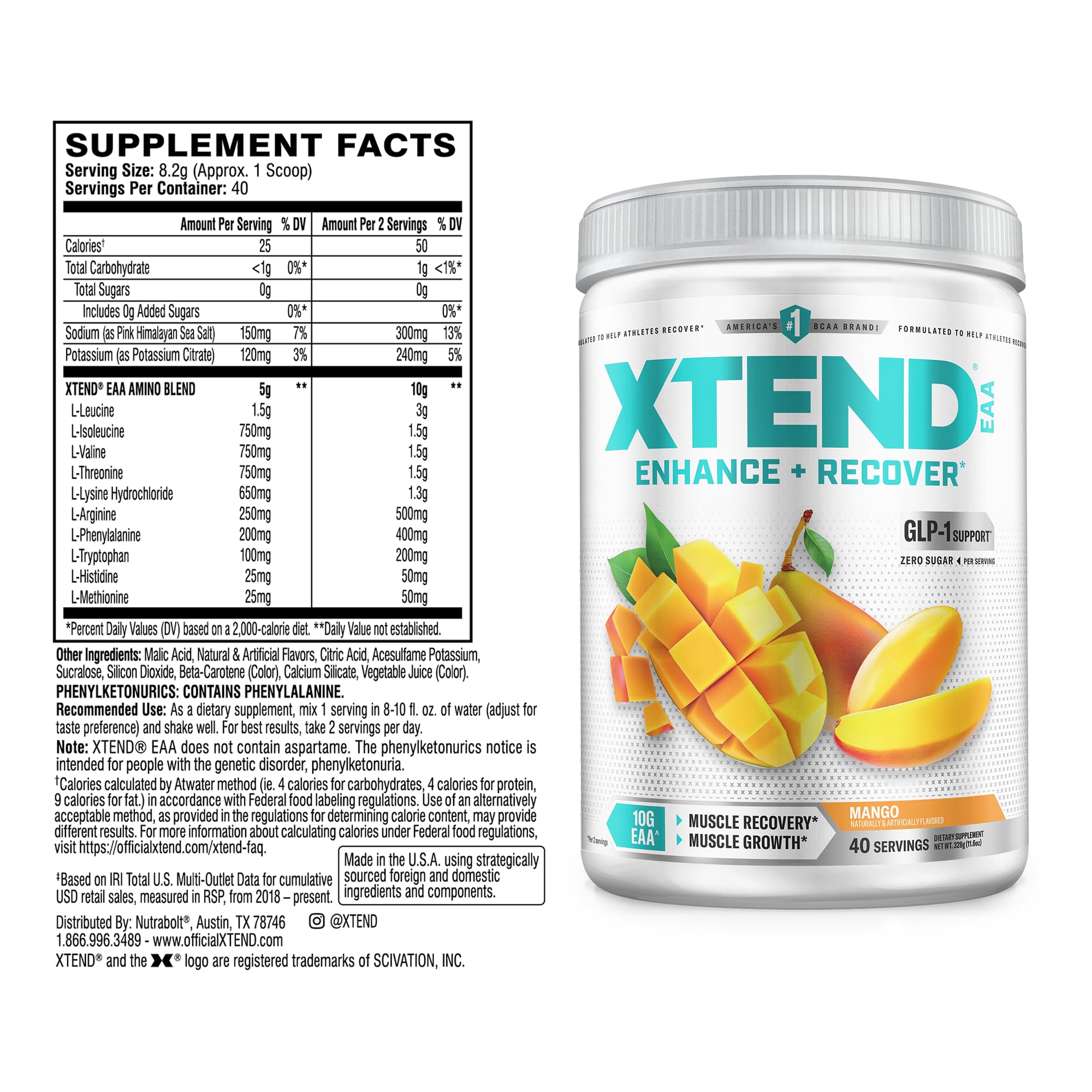 Xtend EAA + BCAA Powder for Muscle Recovery & Lean Muscle Growth, 9 Essential Amino Acids for Intra Workout or Post Workout Recovery Xtend buy supplements canada