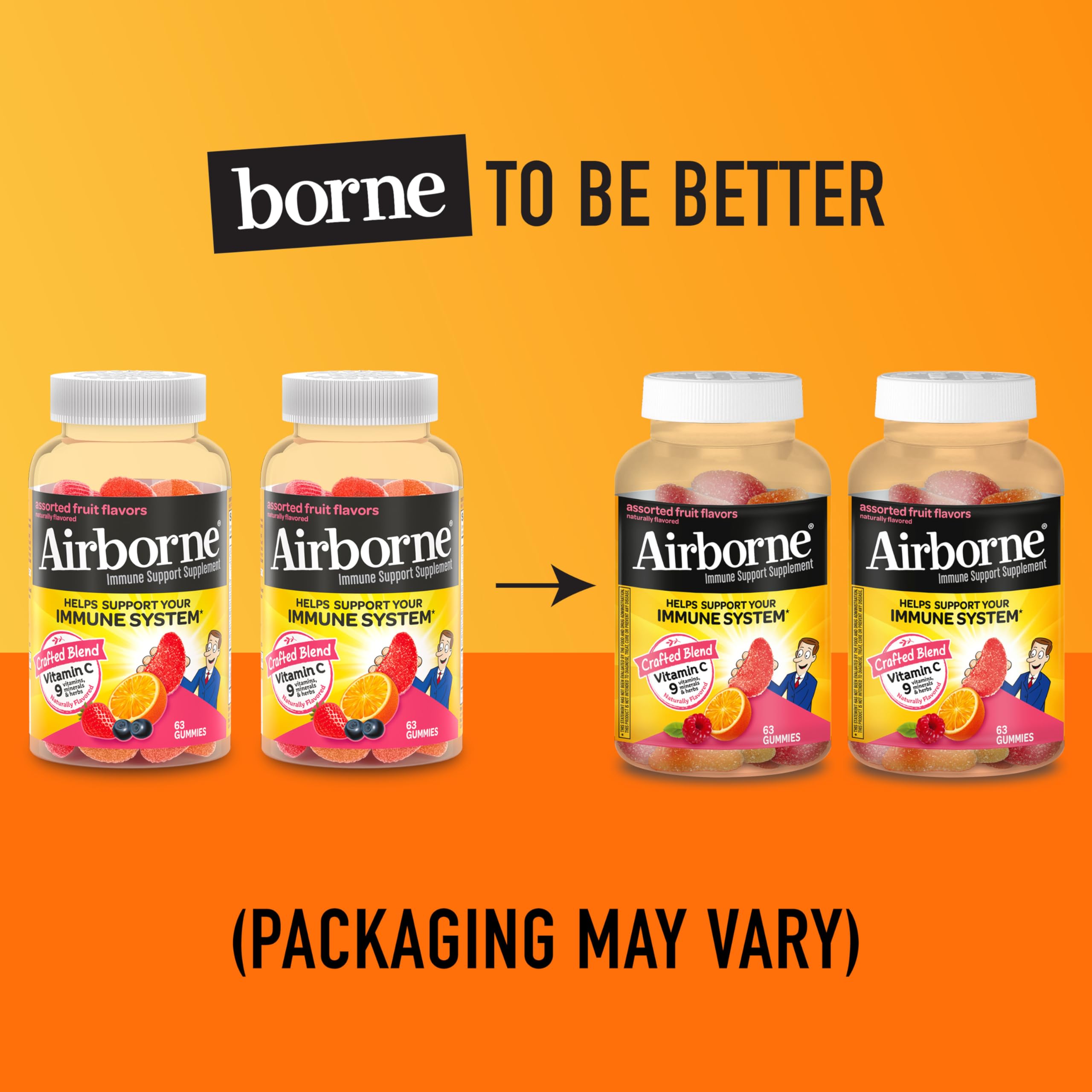 Airborne 750mg Vitamin C Gummies for Adults, Immune Support Gummies with Powerful Antioxidants VIT C & E, Caffeine Free Airborne buy supplements canada